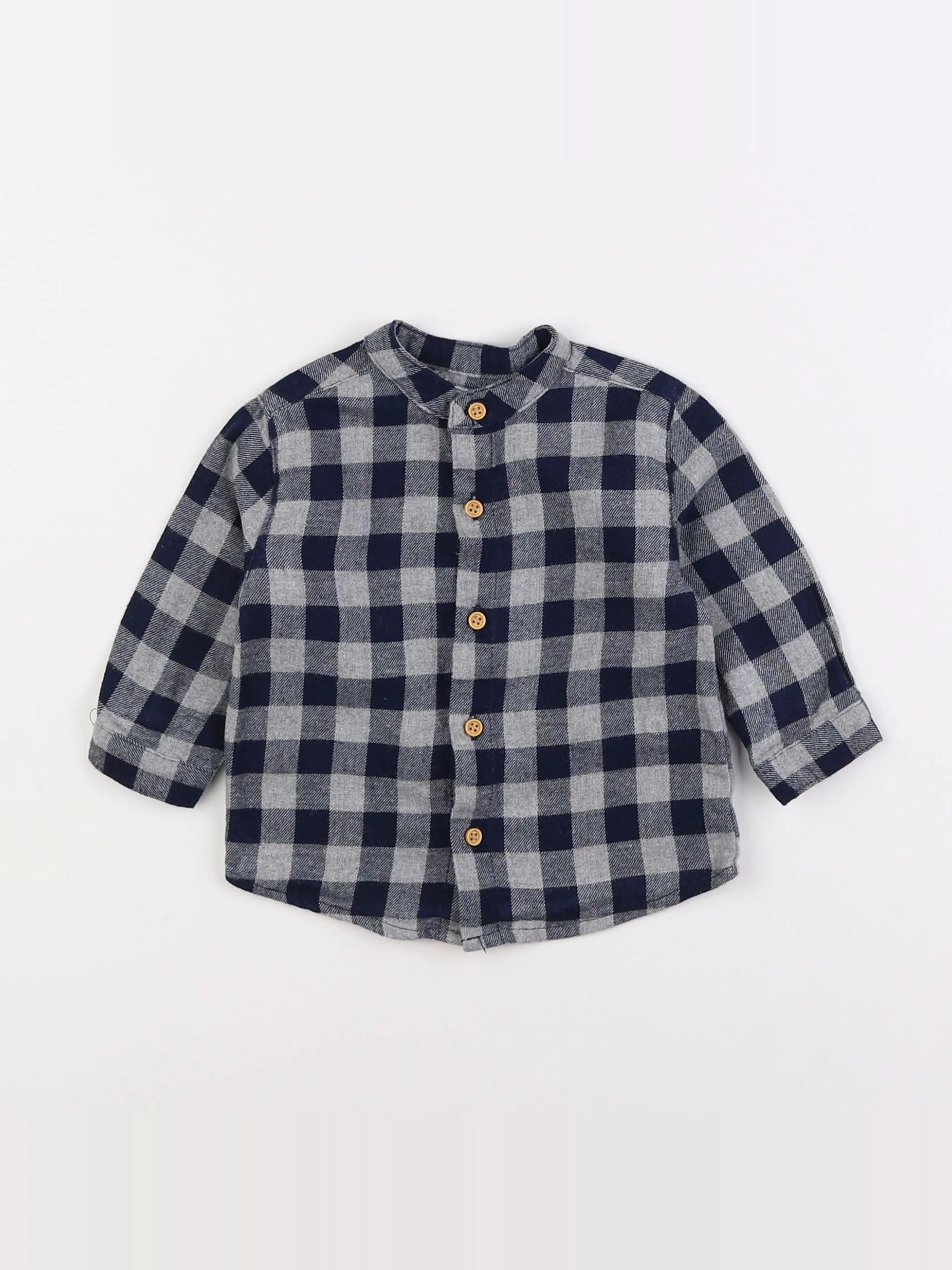 Boutchou - chemise bleu - 6 mois