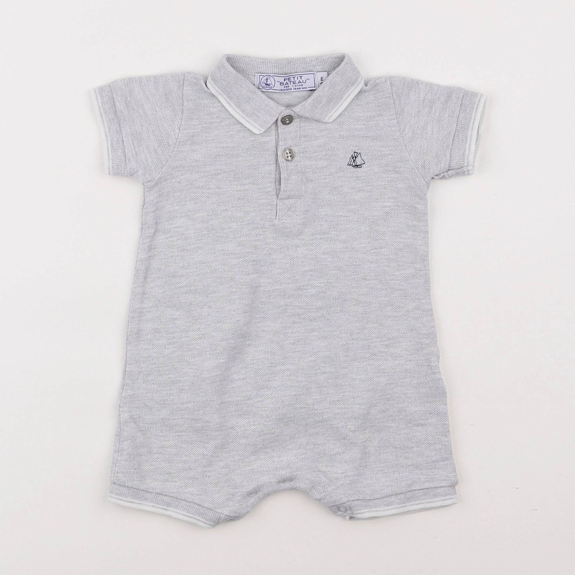 Petit Bateau - combinaison gris - 6 mois