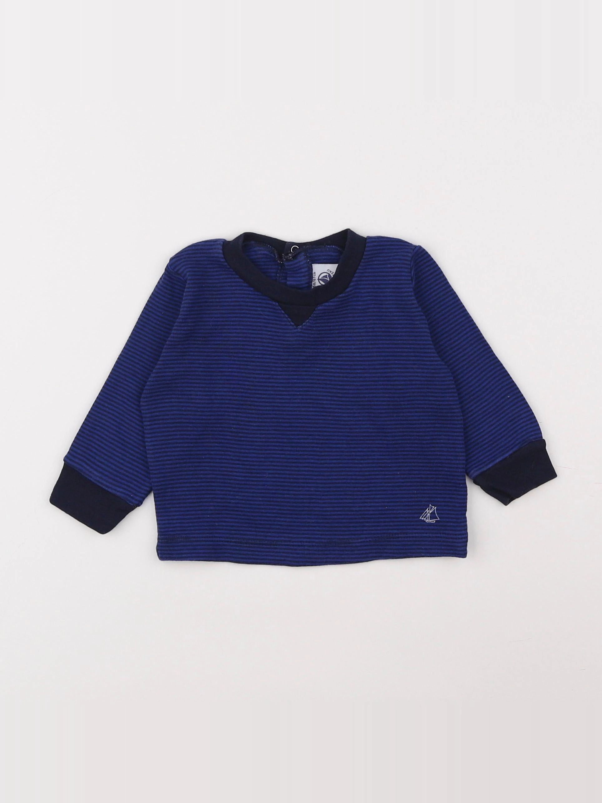 Petit Bateau - tee-shirt bleu - 6 mois