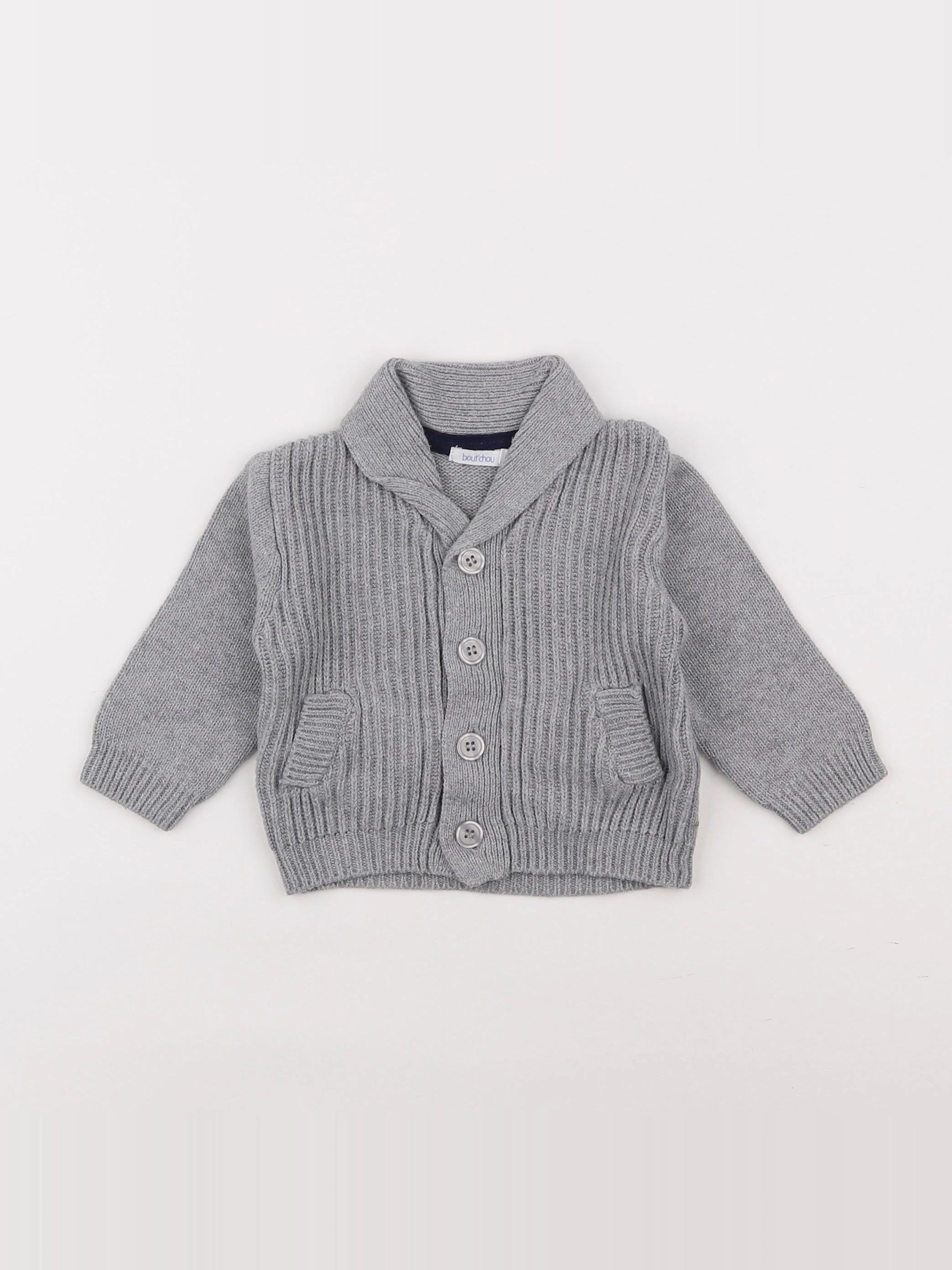 Boutchou - gilet gris - 6 mois