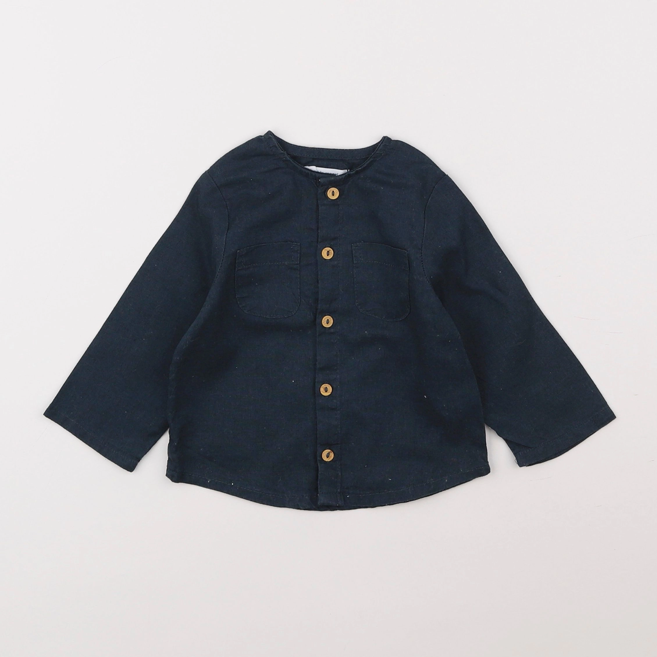 Vertbaudet - chemise gris - 9 mois