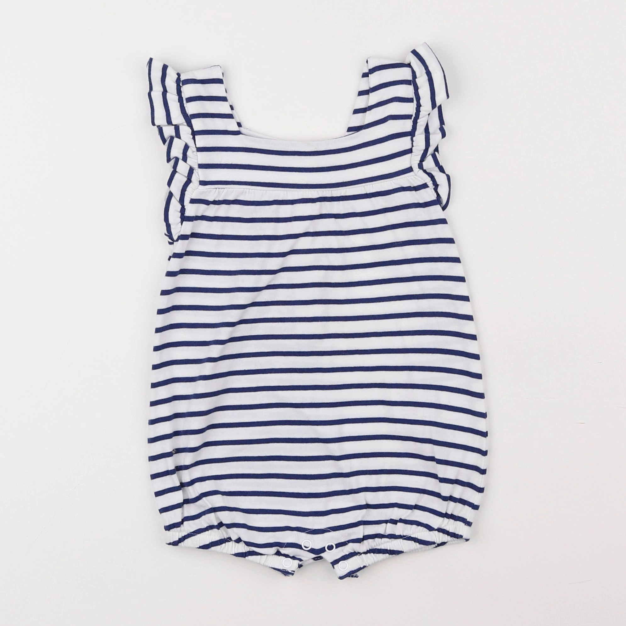 Vertbaudet - combinaison blanc, bleu - 9 mois