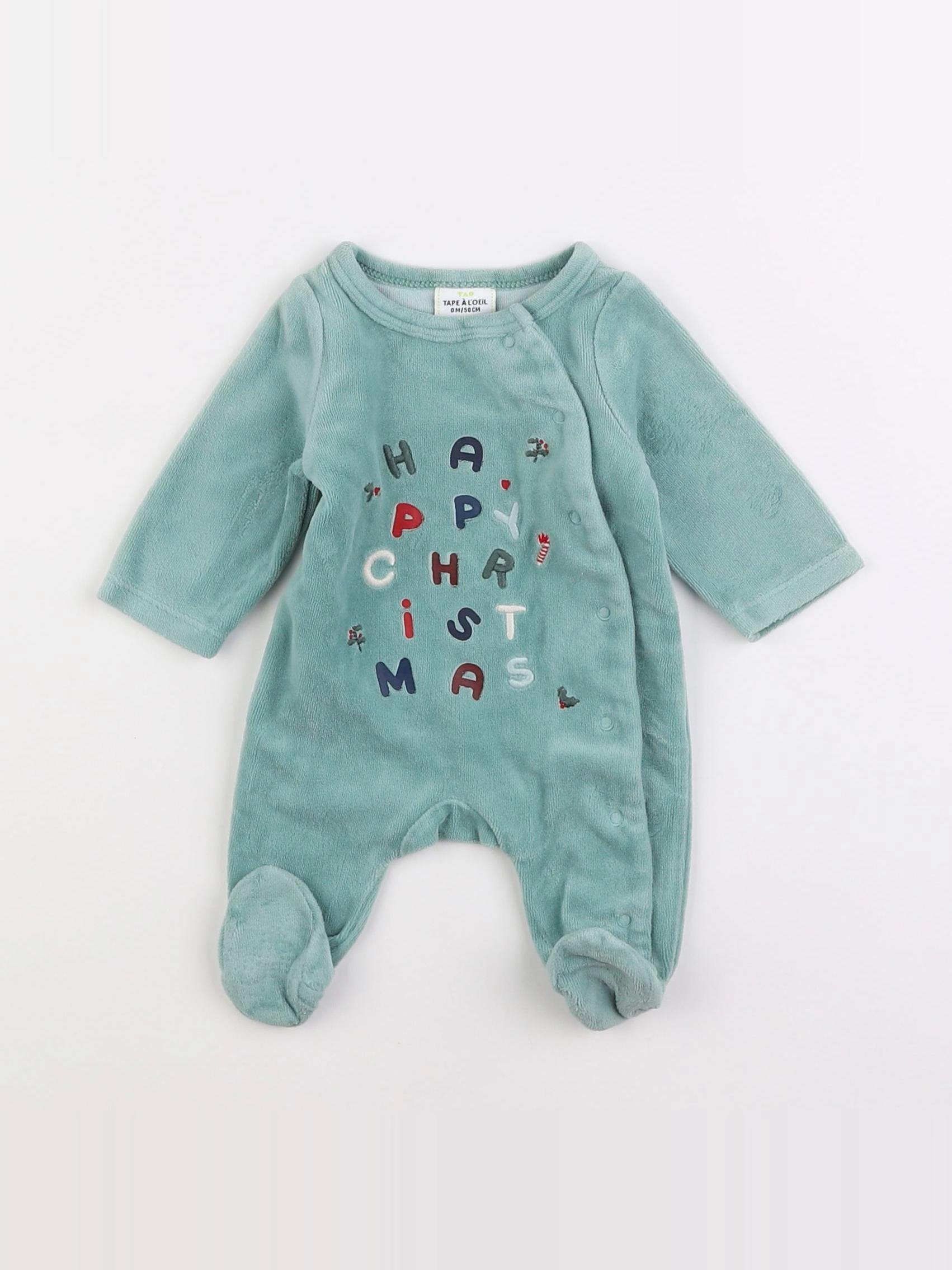 Tape à l'oeil - pyjama velours bleu - 0 mois