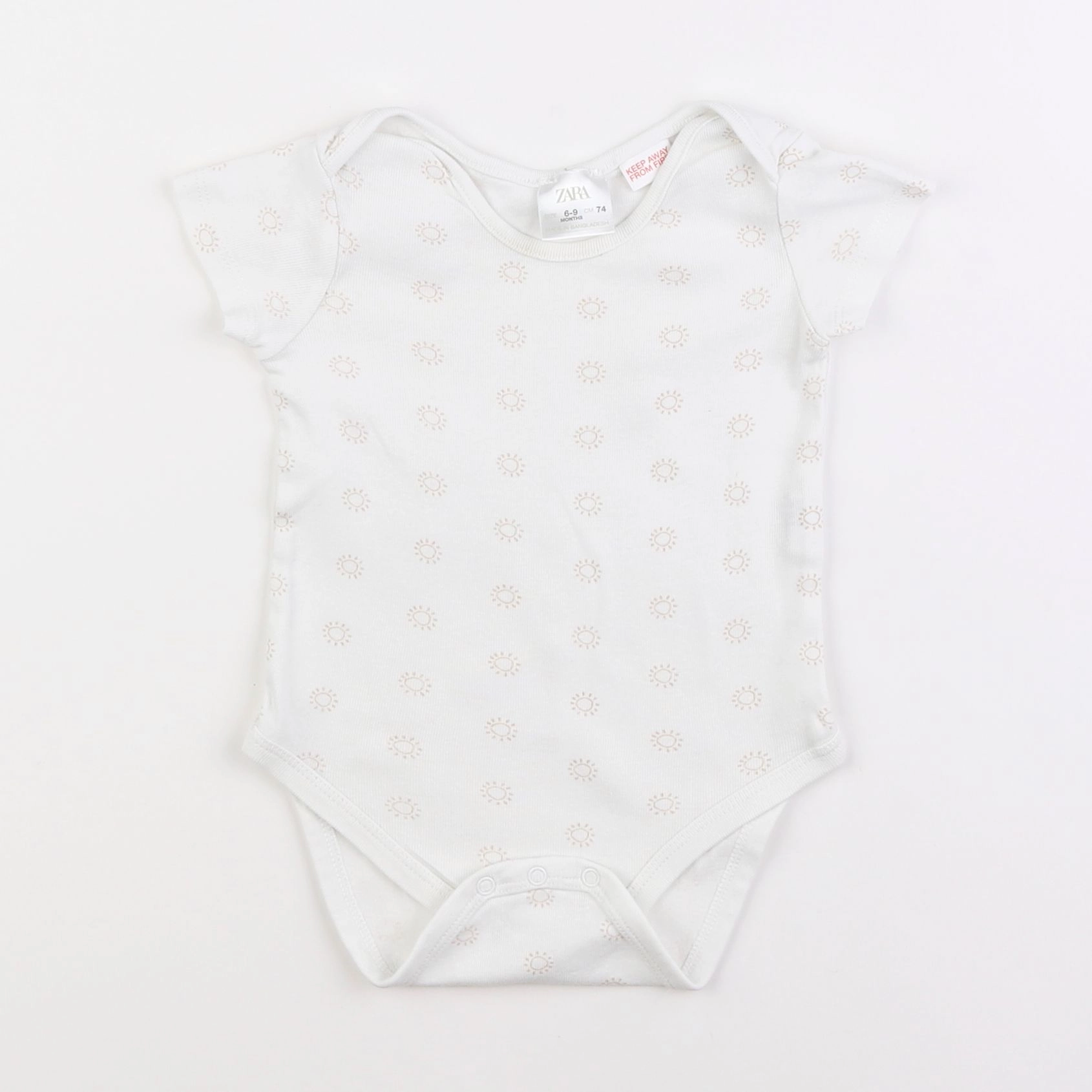 Zara - body blanc, beige - 6/9 mois