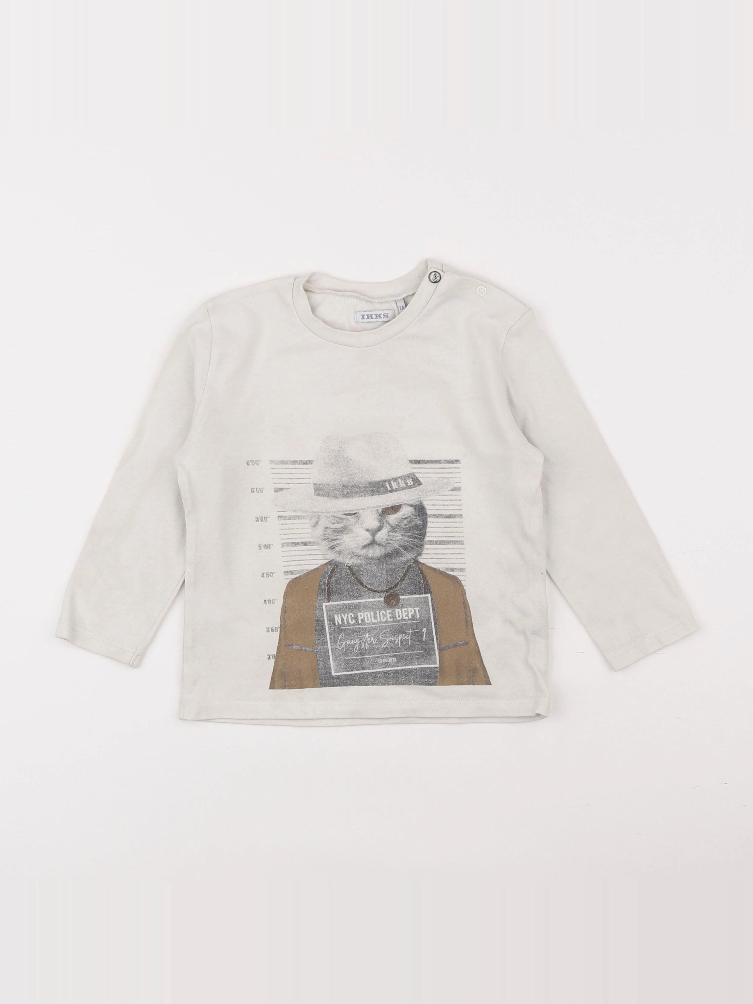 IKKS - tee-shirt beige - 2 ans