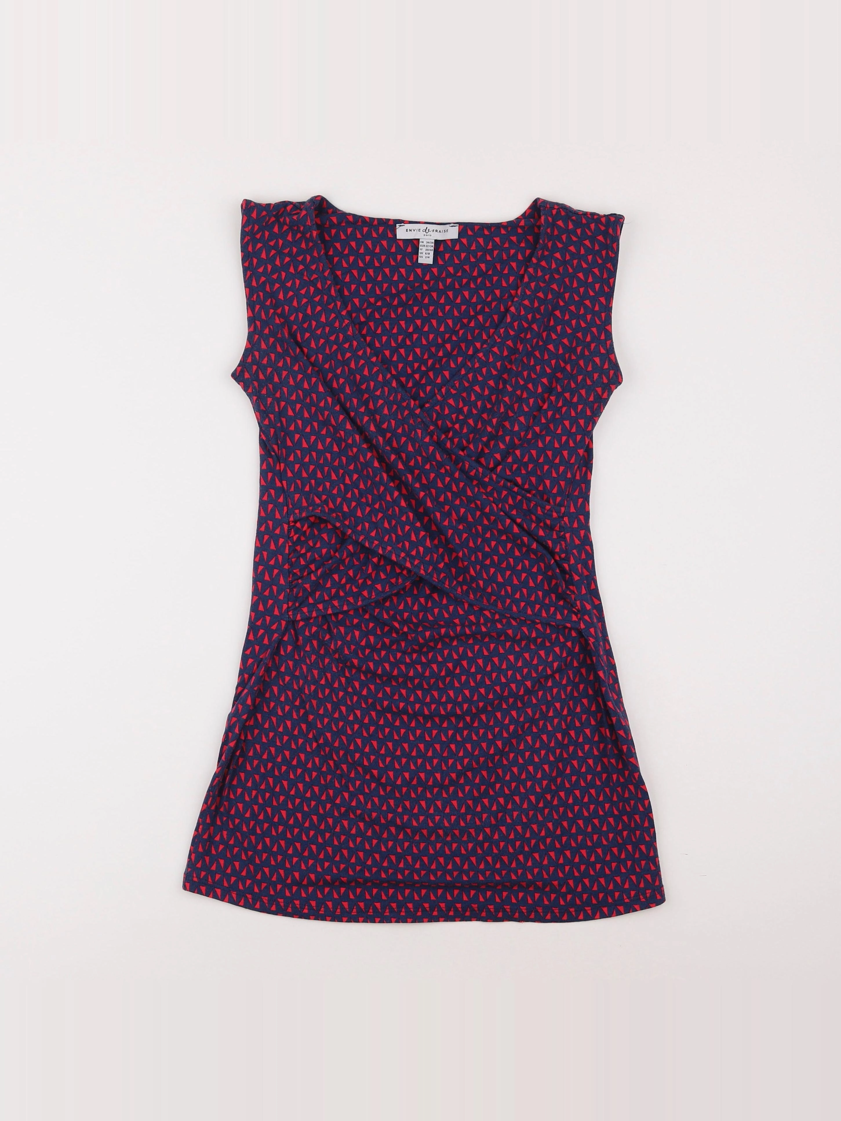 Envie de fraise - tee-shirt grossesse bleu, rouge - 34 à 36
