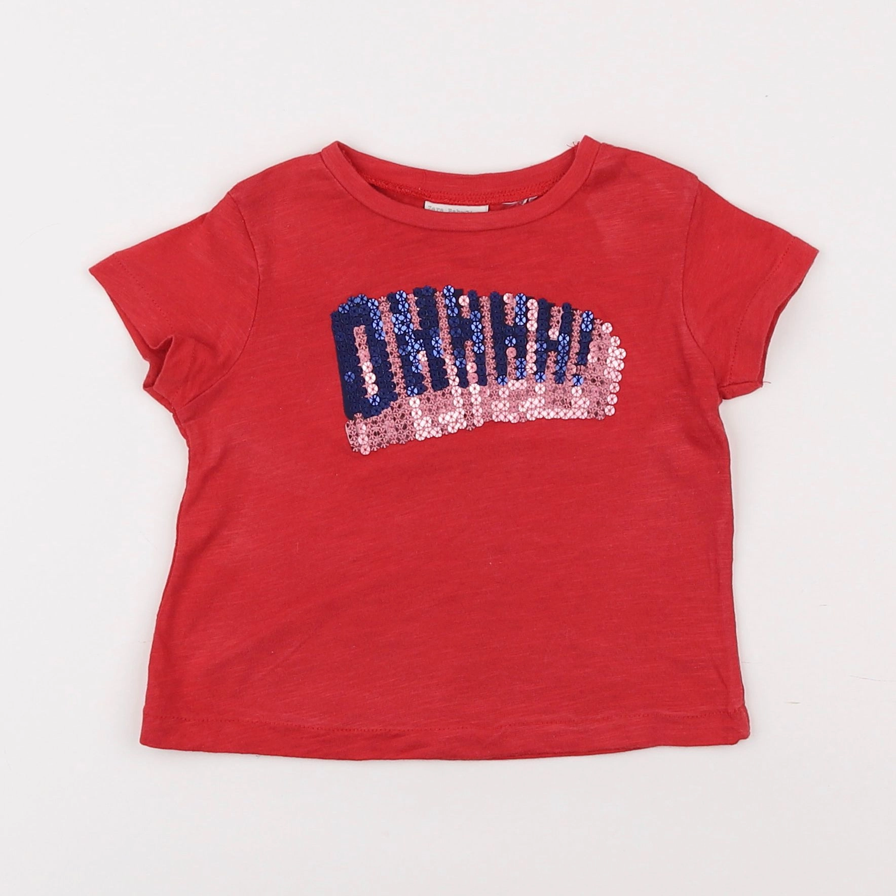 Zara - tee-shirt rouge - 6/9 mois