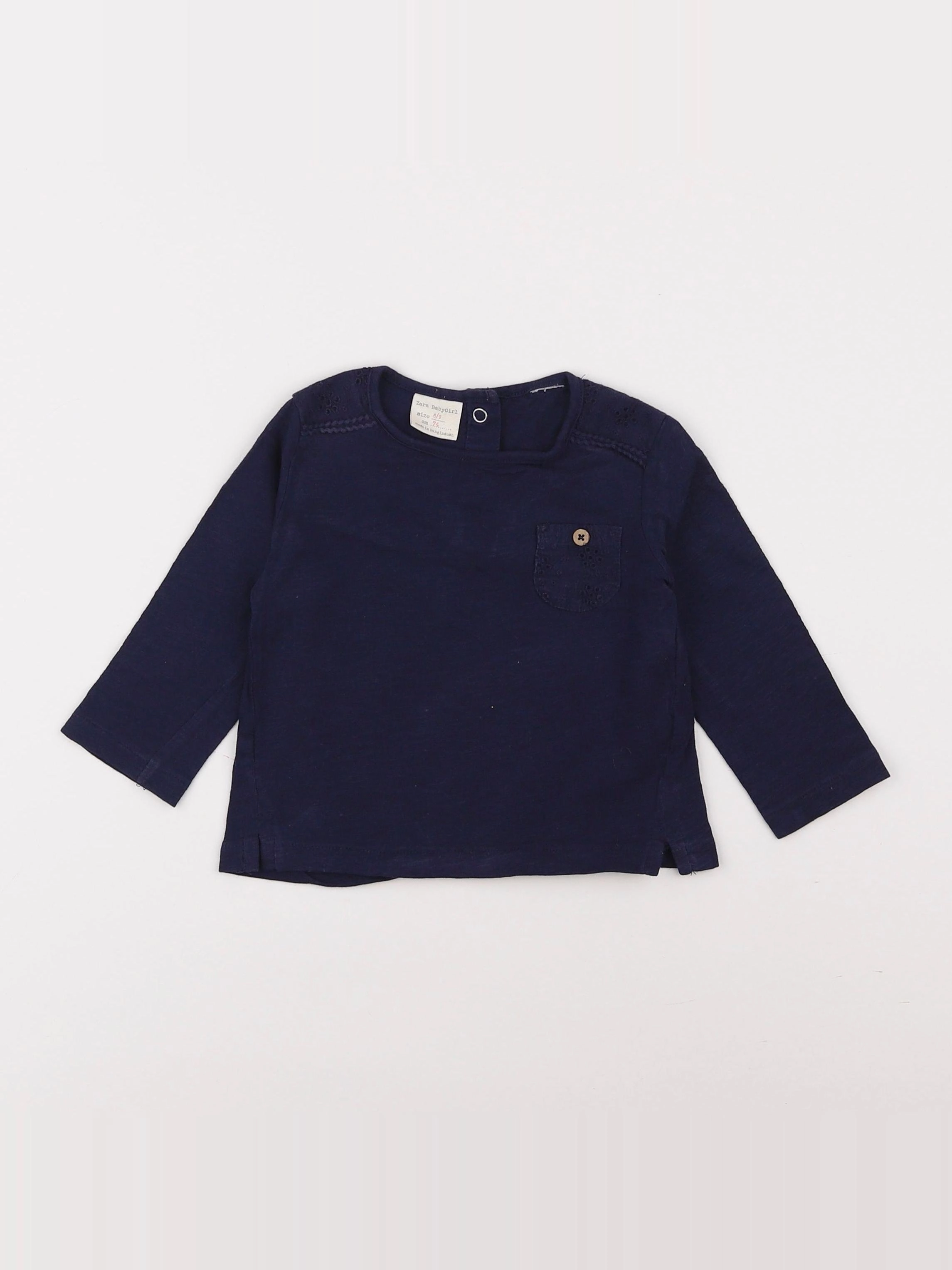 Zara - tee-shirt bleu - 6/9 mois
