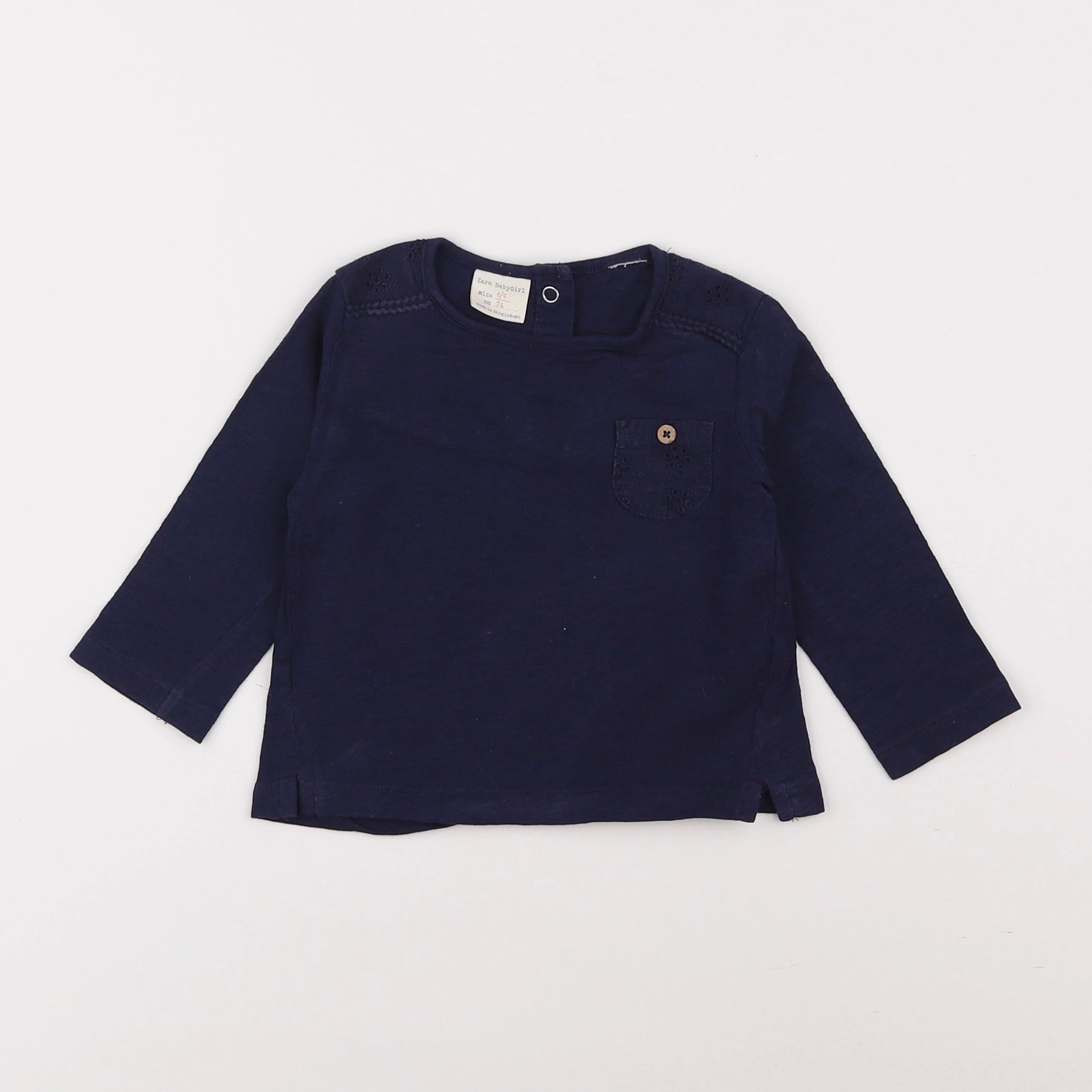 Zara - tee-shirt bleu - 6/9 mois