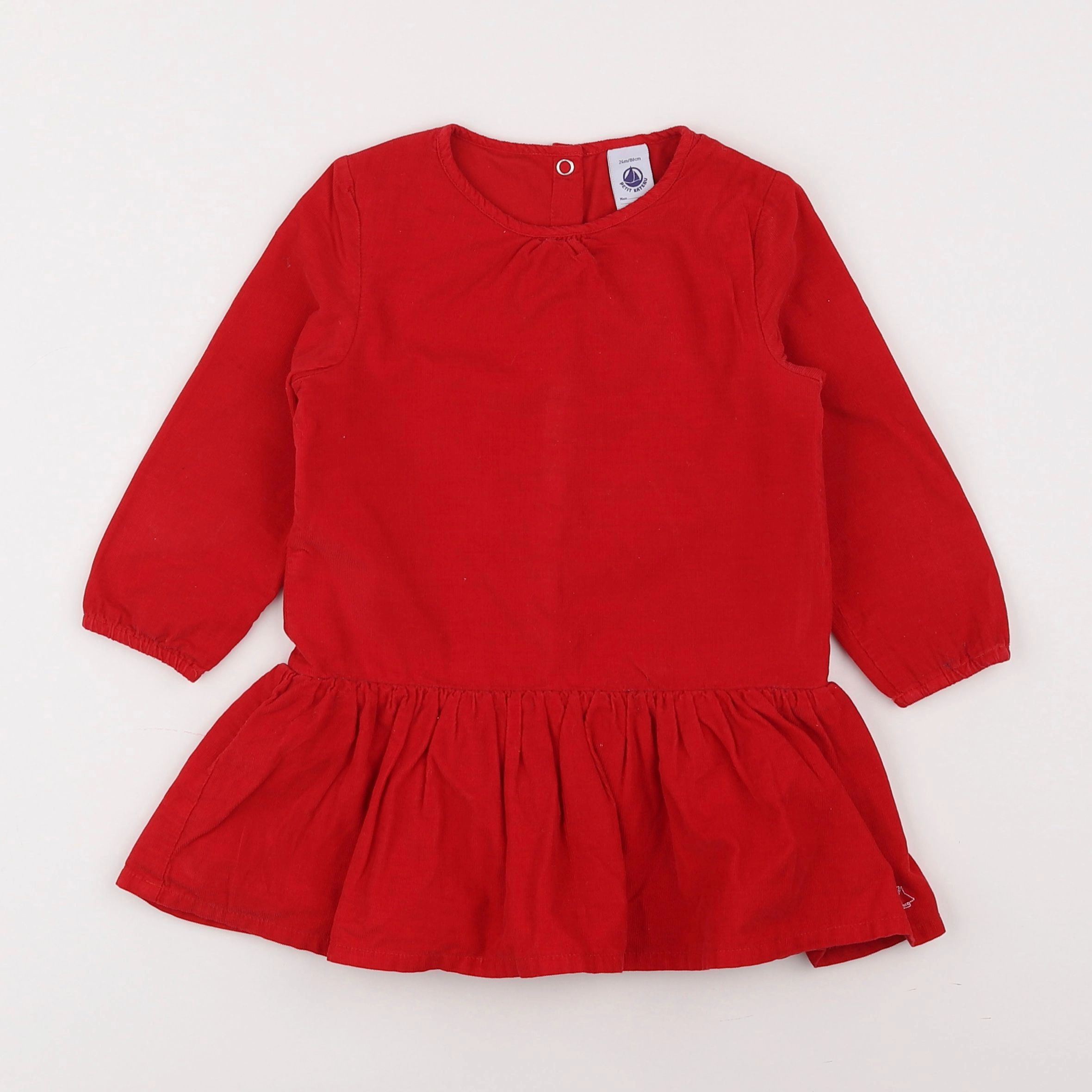 Petit Bateau - robe rouge - 2 ans
