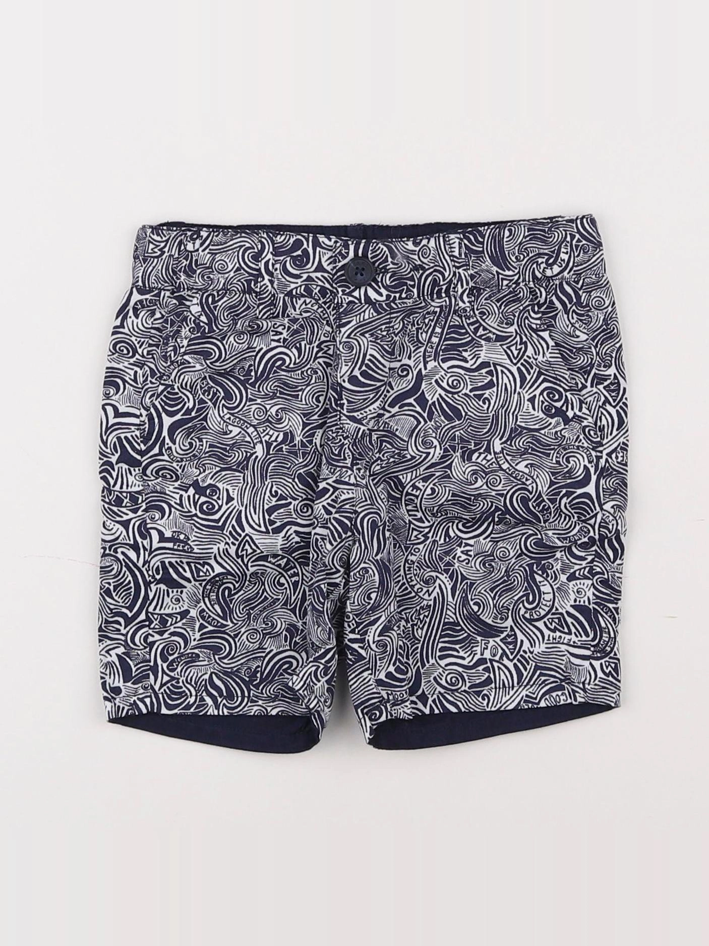 IKKS - short réversible bleu, blanc - 18 mois