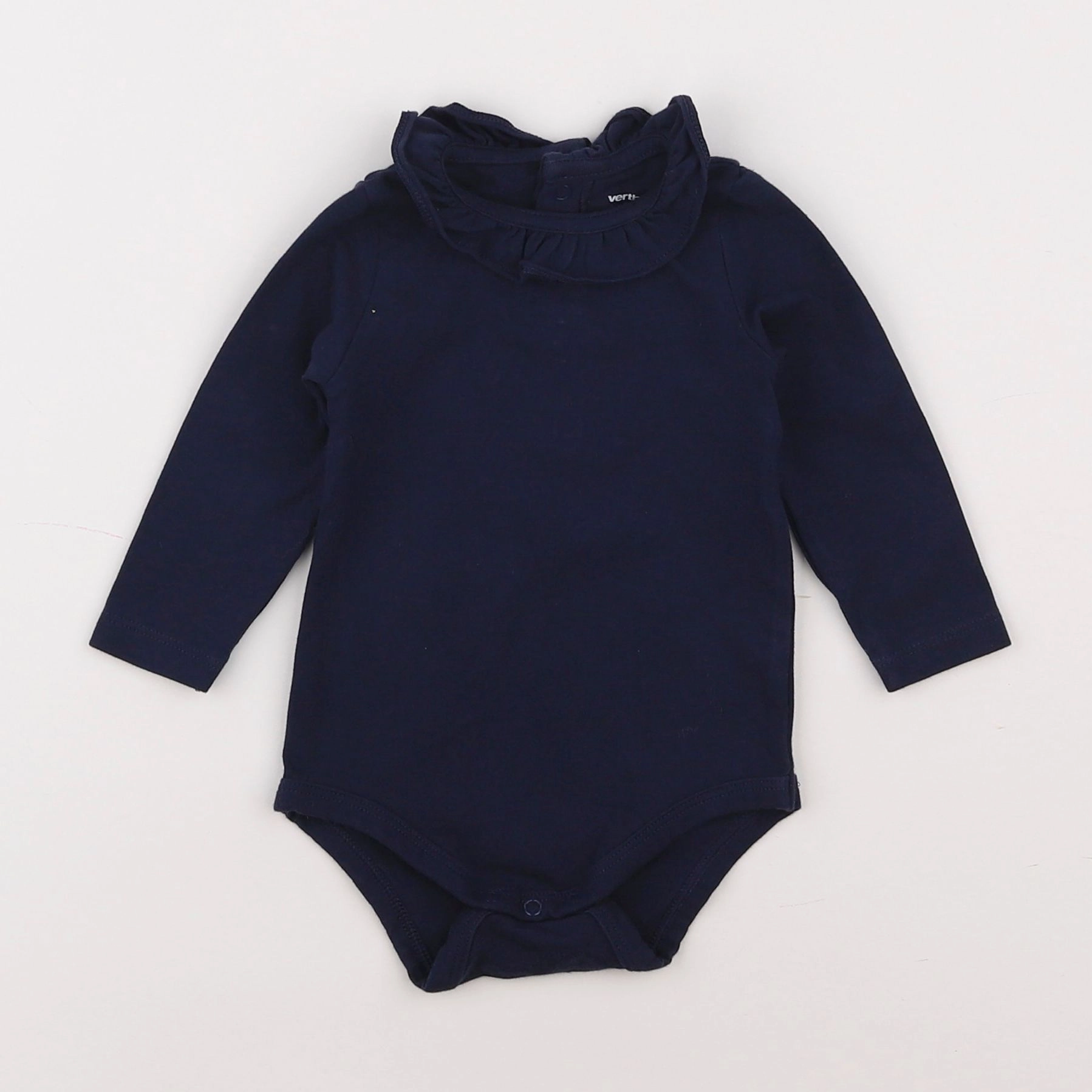 Vertbaudet - body à col bleu - 6 mois