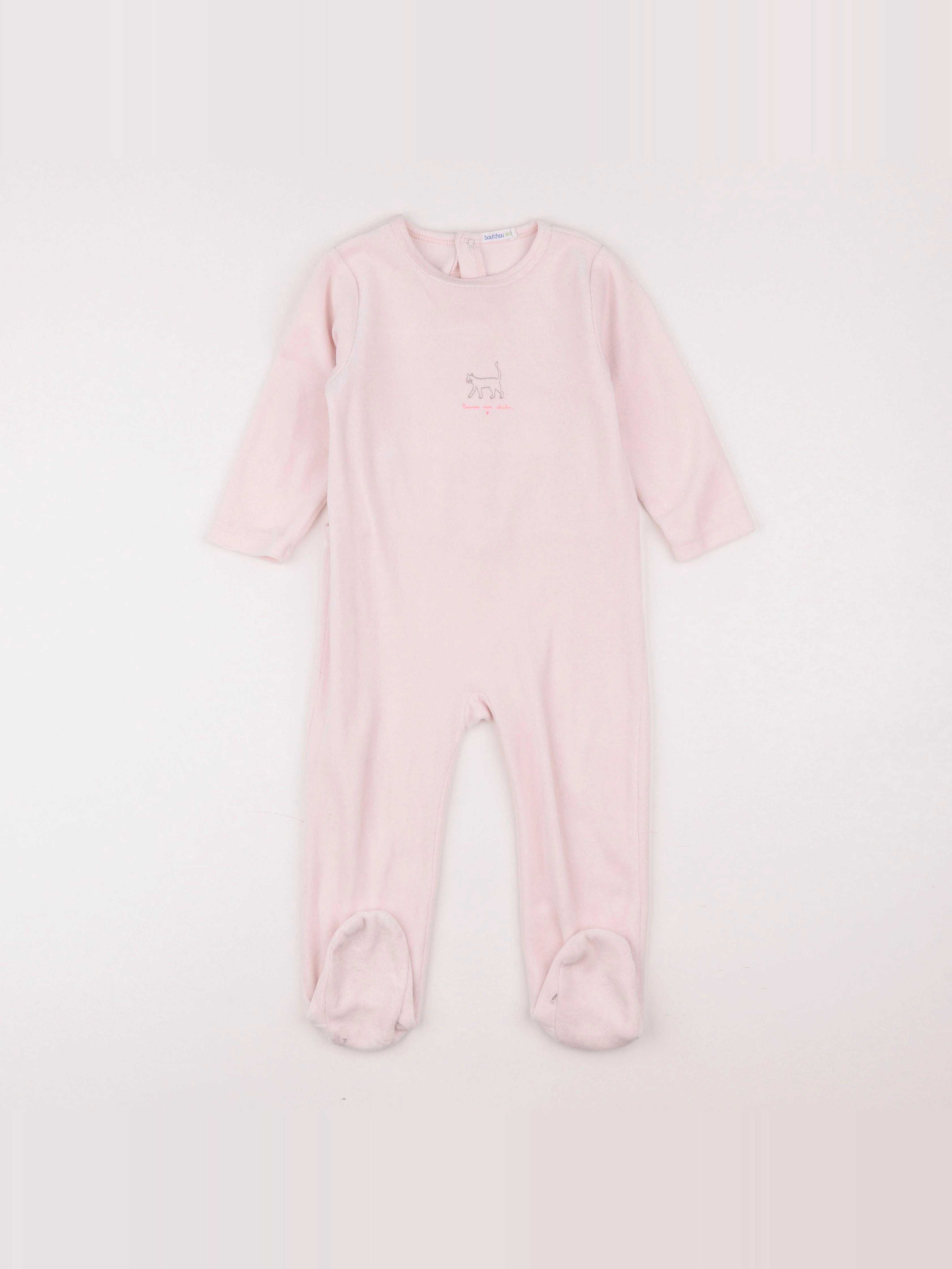 Boutchou - pyjama velours rose - 12 mois