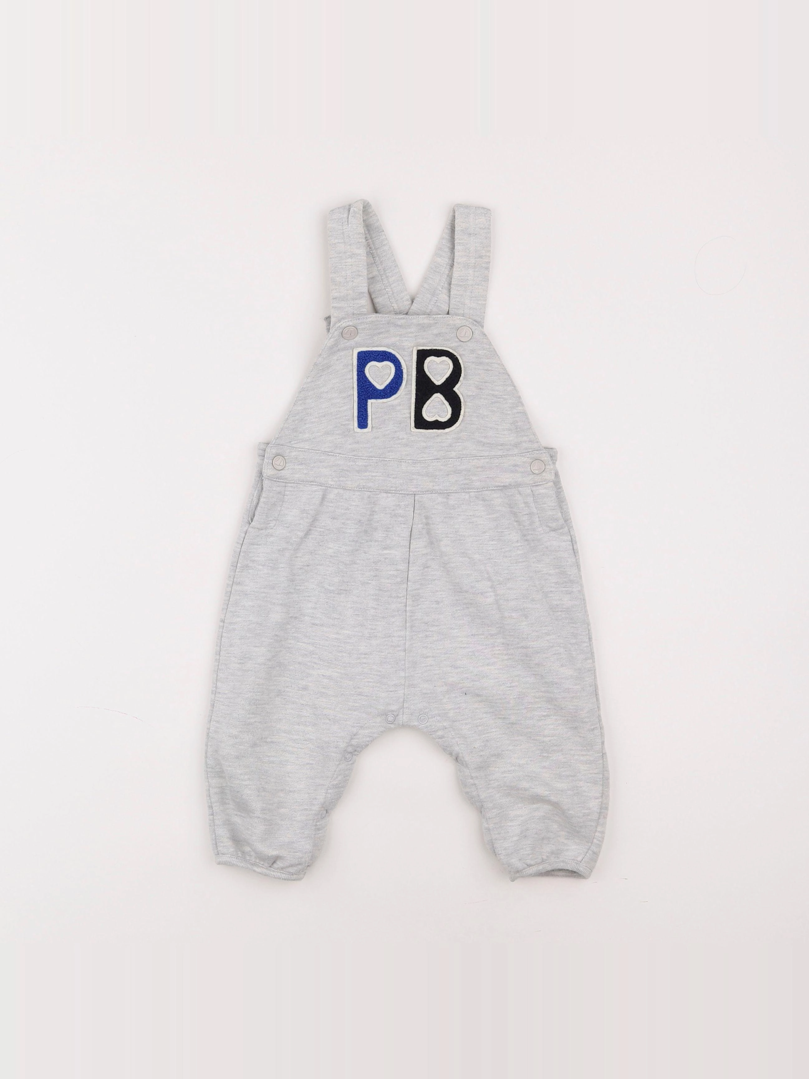 Petit Bateau - salopette gris - 6 mois