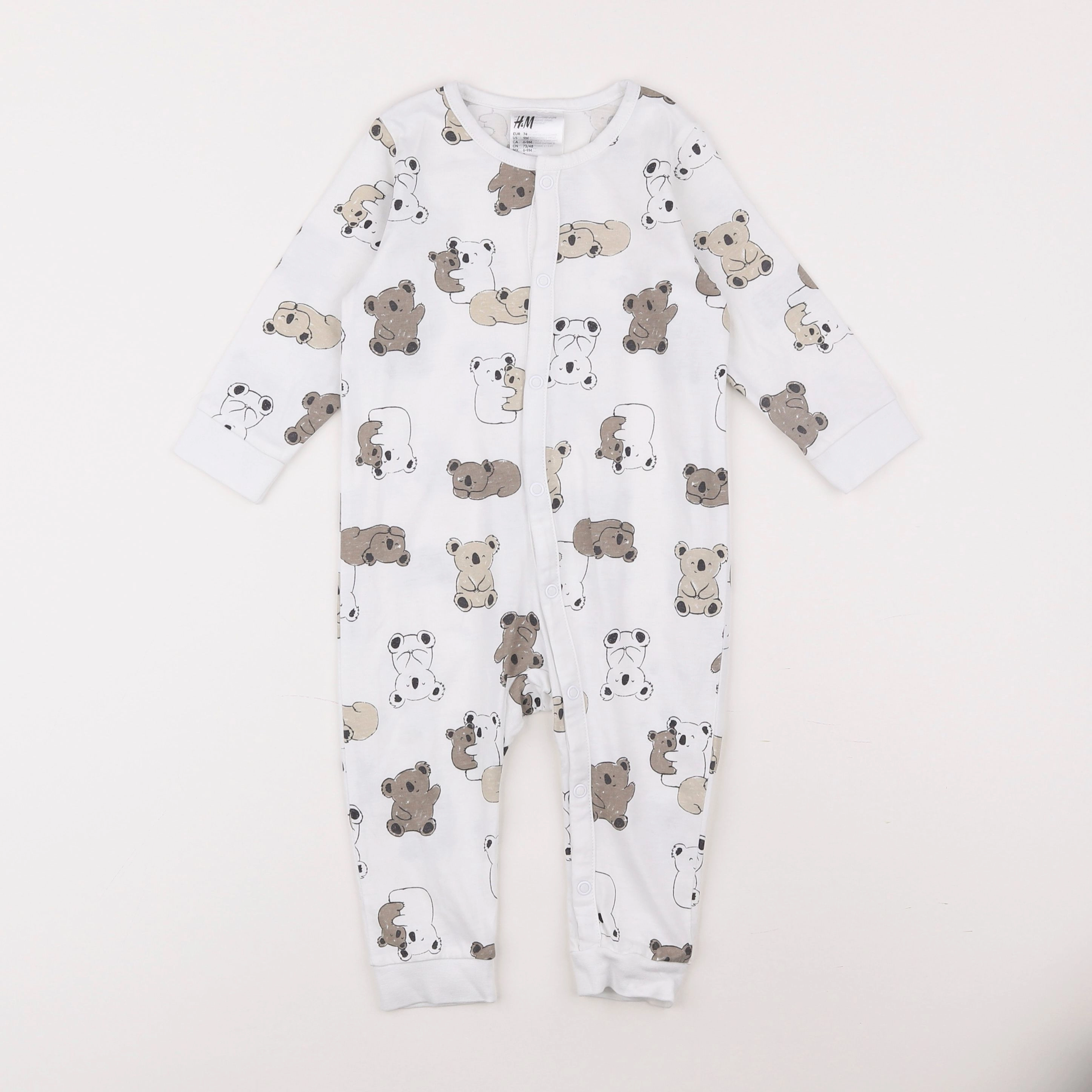 H&M - pyjama coton blanc - 6/9 mois