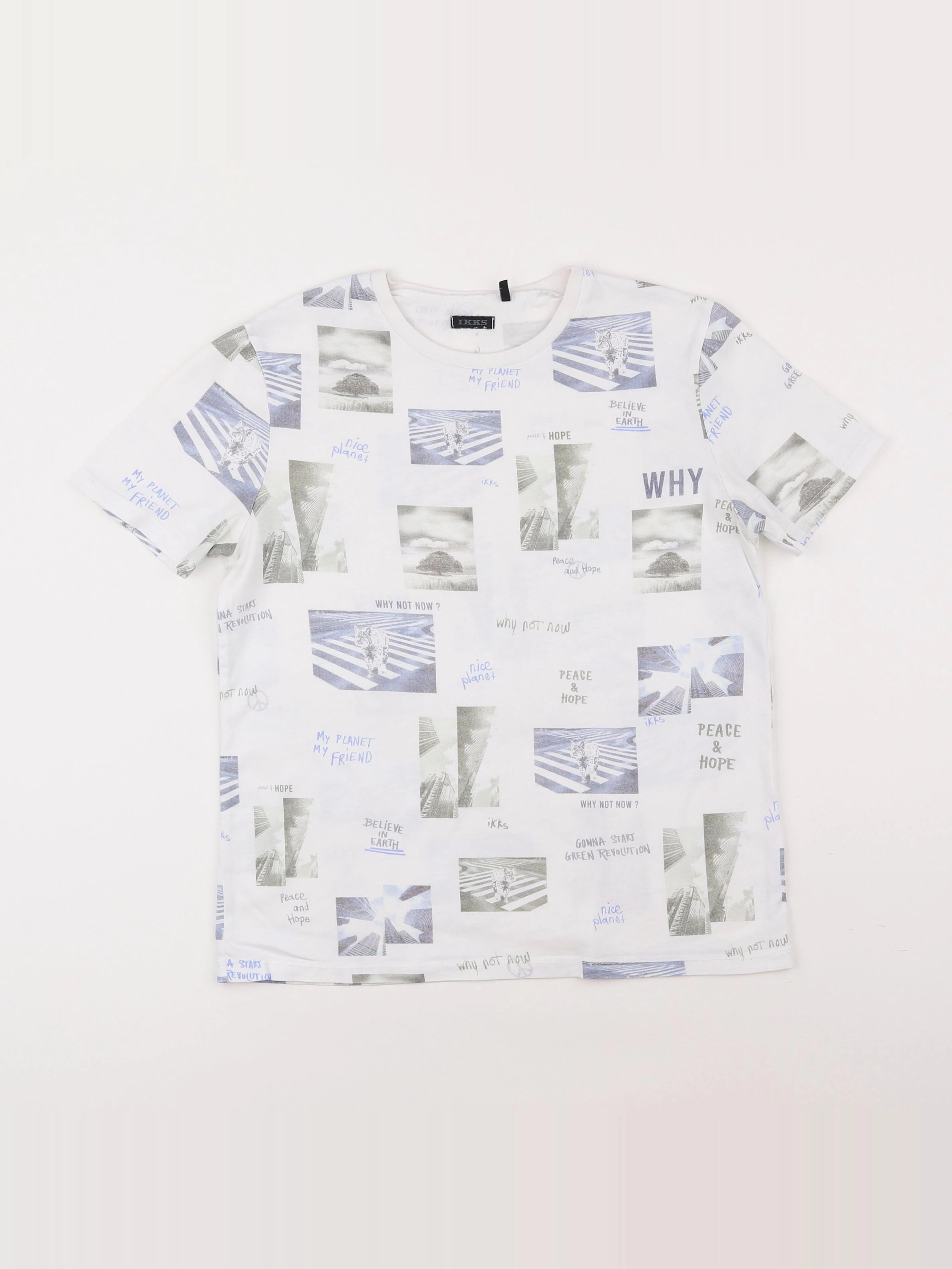 IKKS - tee-shirt beige, bleu - 12 ans