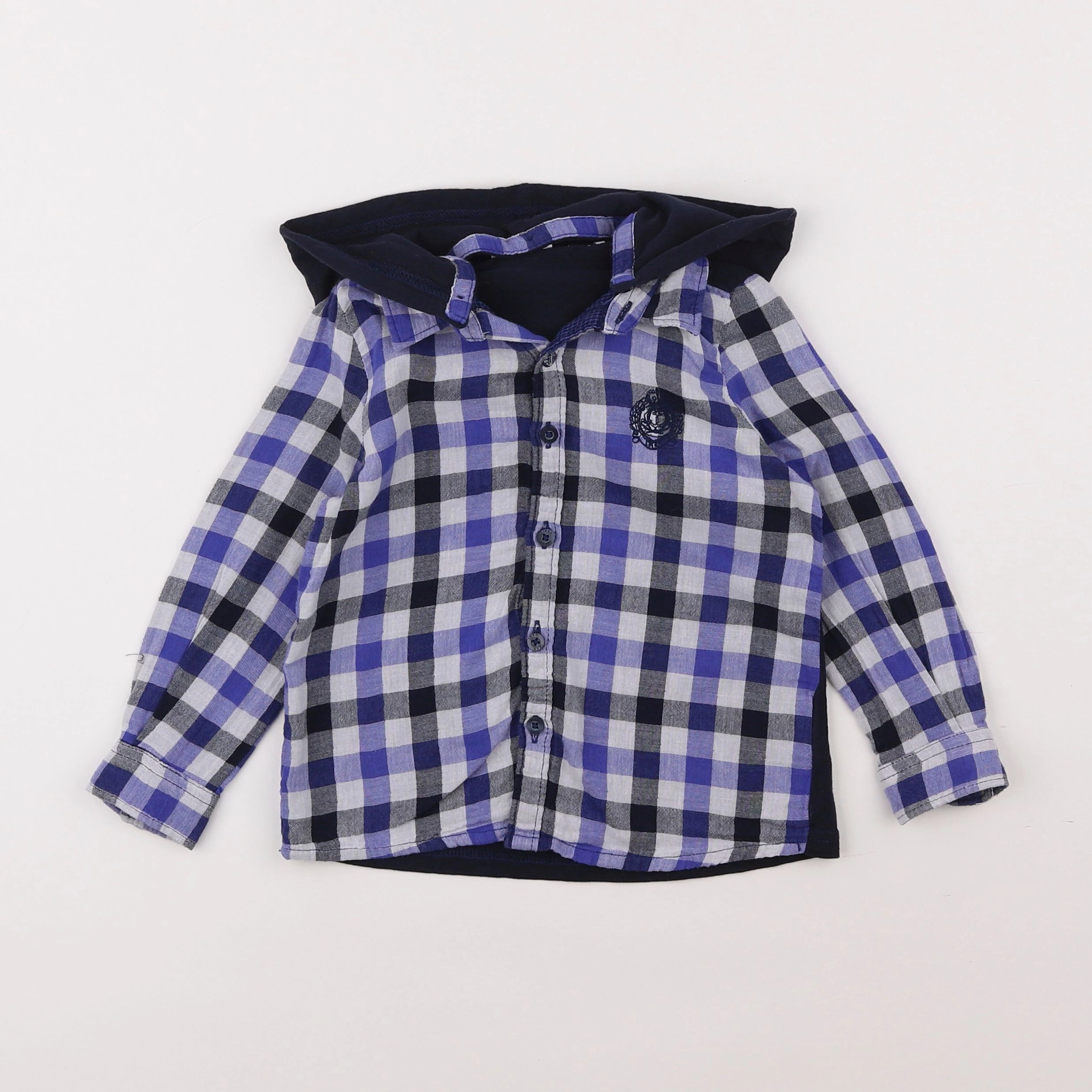 IKKS - chemise imprimé au dos bleu, noir, blanc - 2 ans