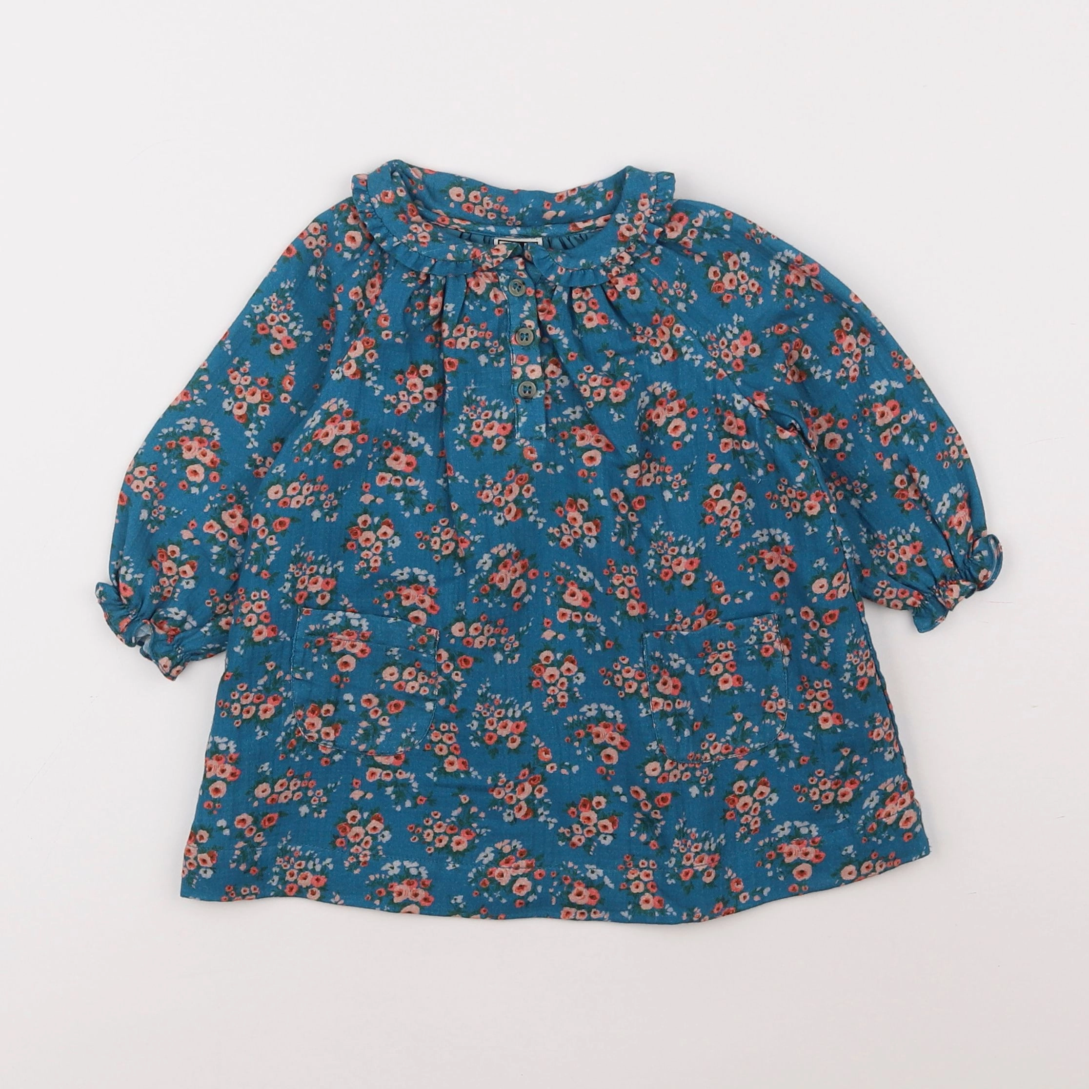 Bonton - robe bleu - 6 mois