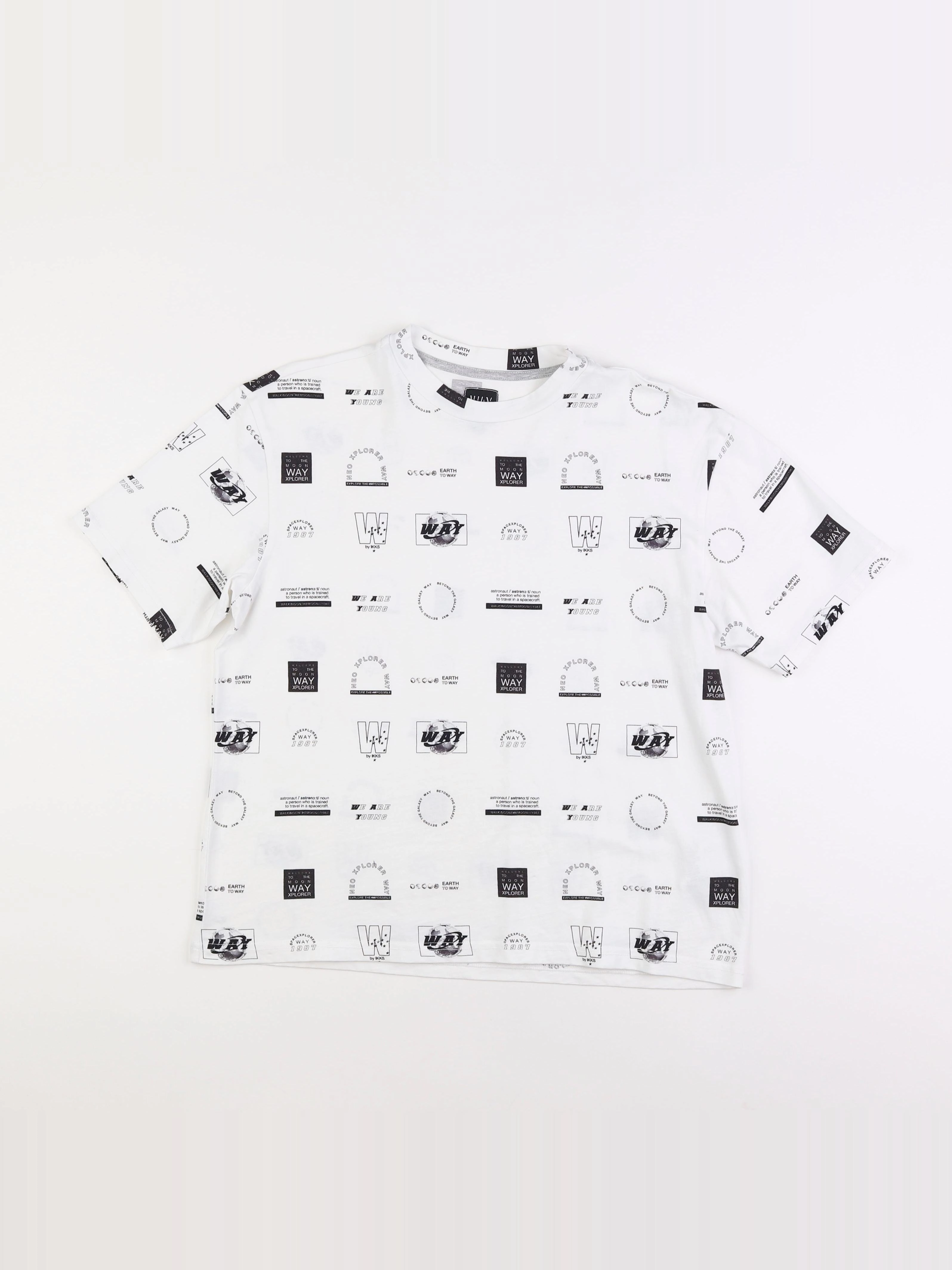 IKKS - tee-shirt blanc, noir - 12 ans