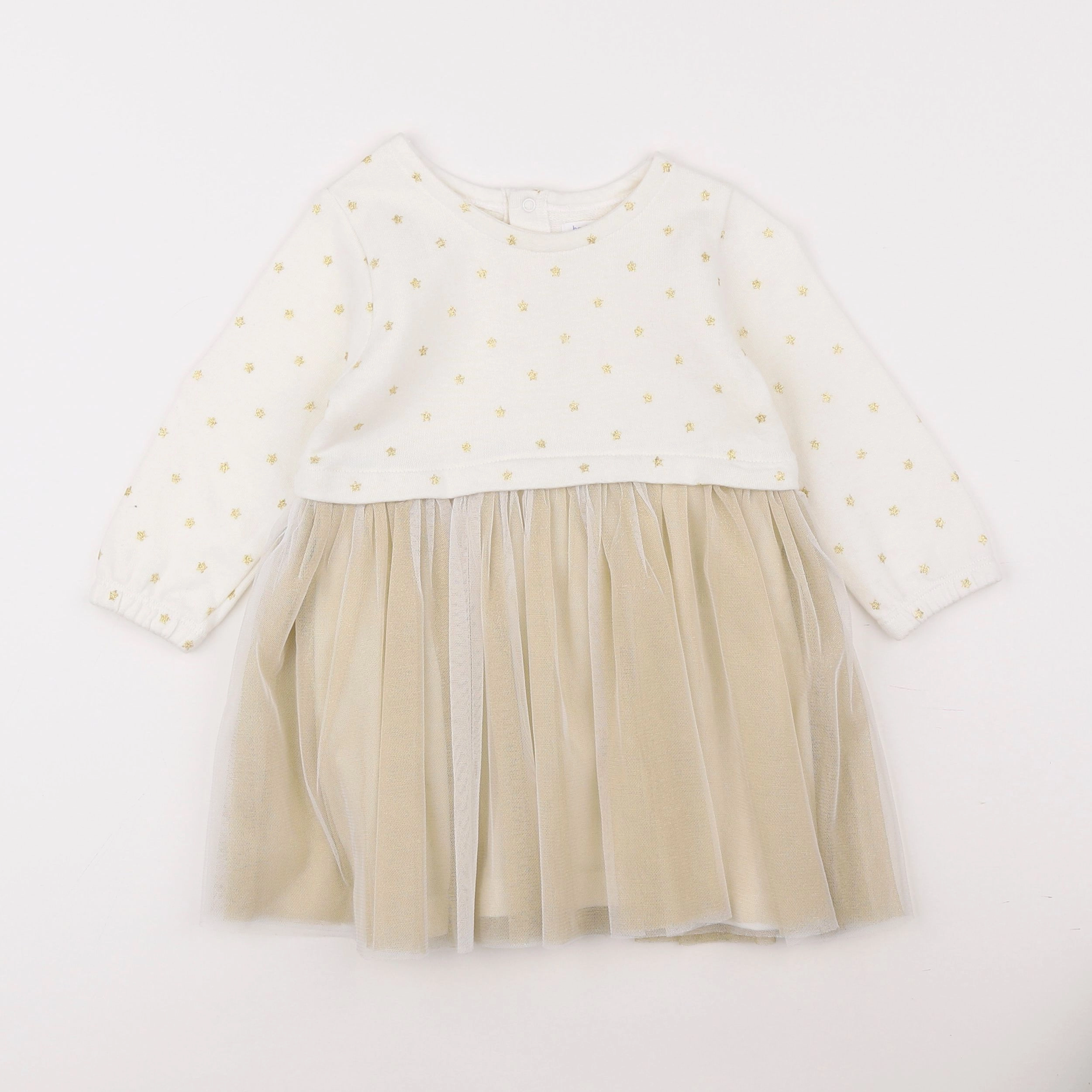 Boutchou - robe blanc, or - 12 mois