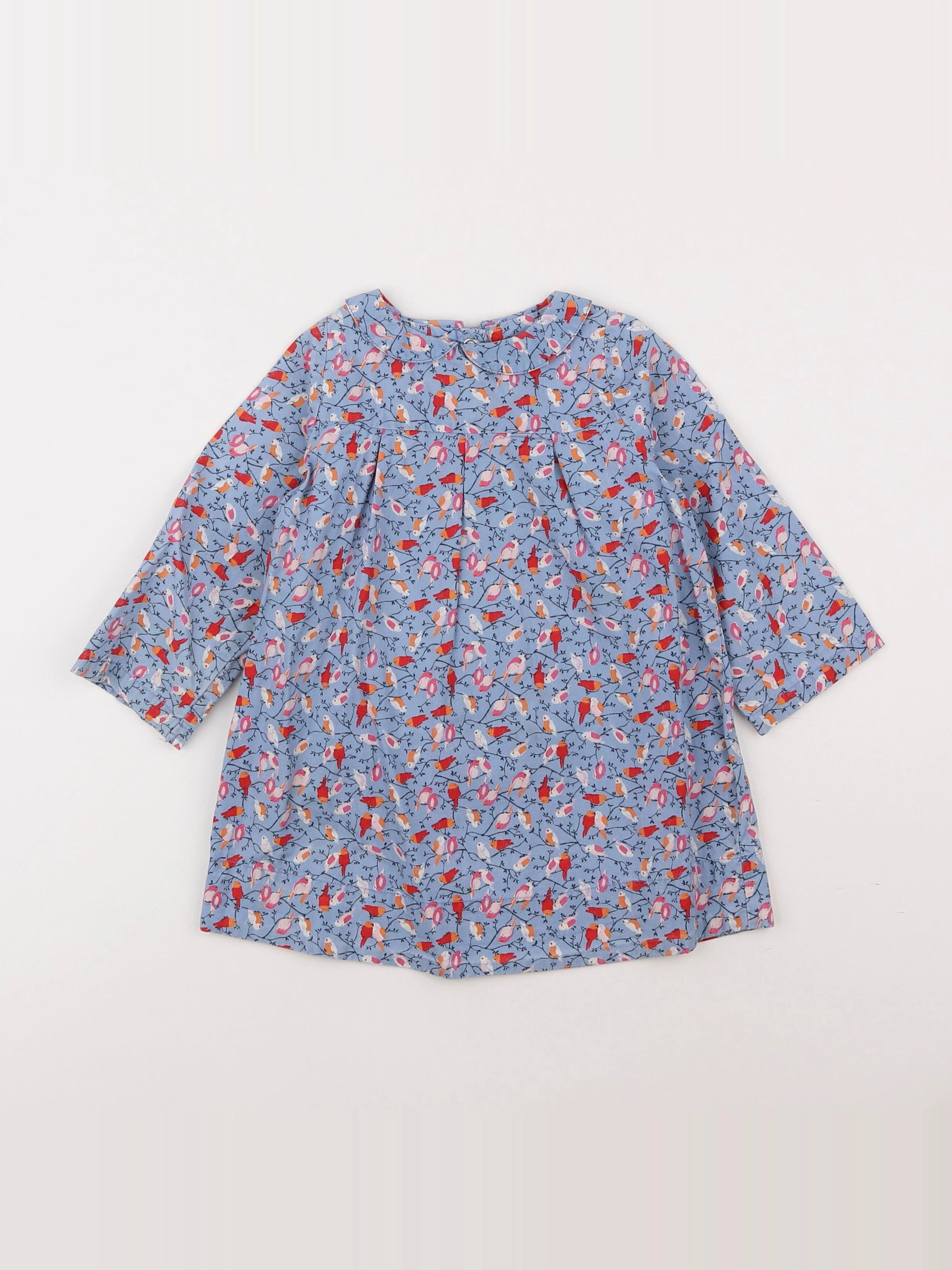 Petit Bateau - robe bleu - 18 mois