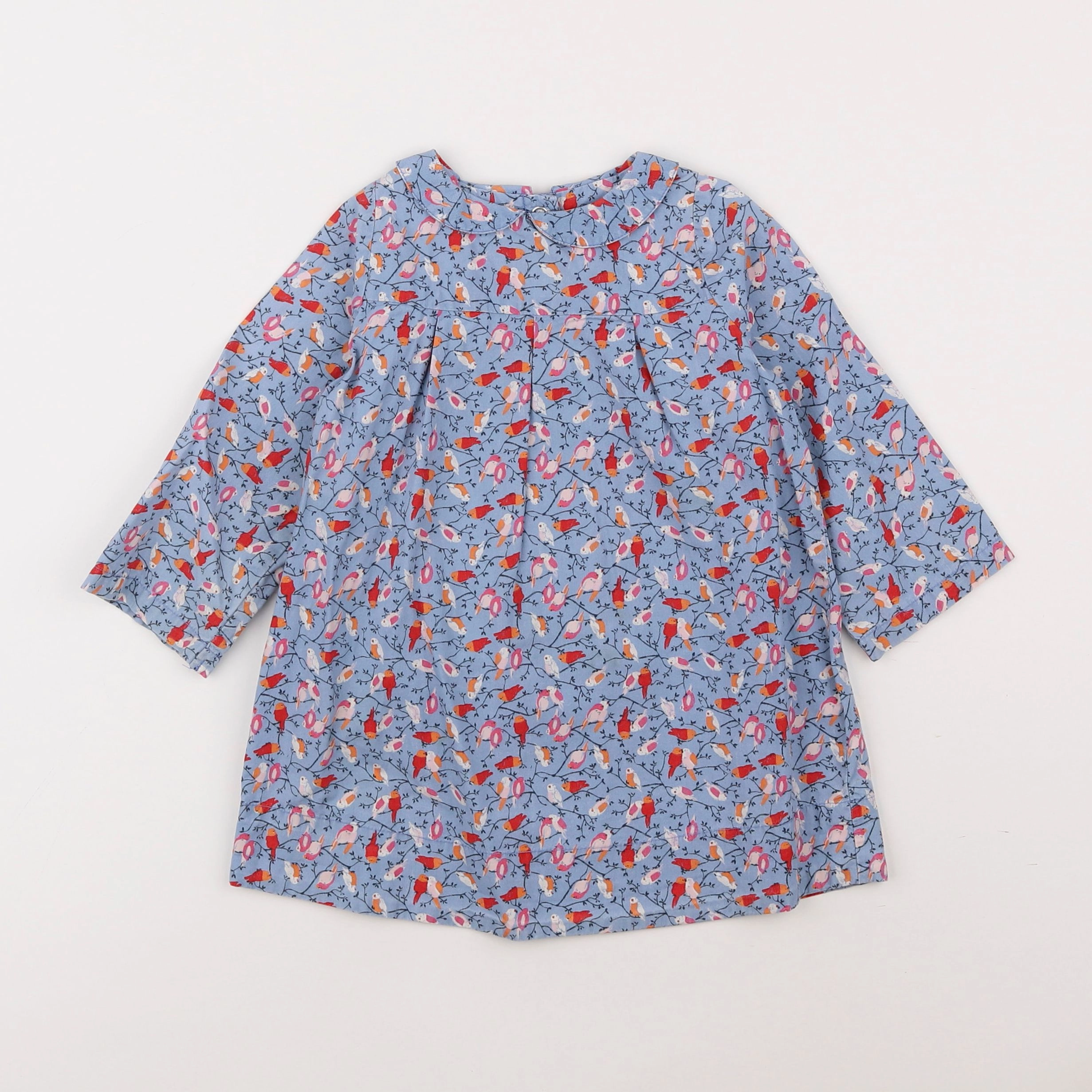 Petit Bateau - robe bleu - 18 mois