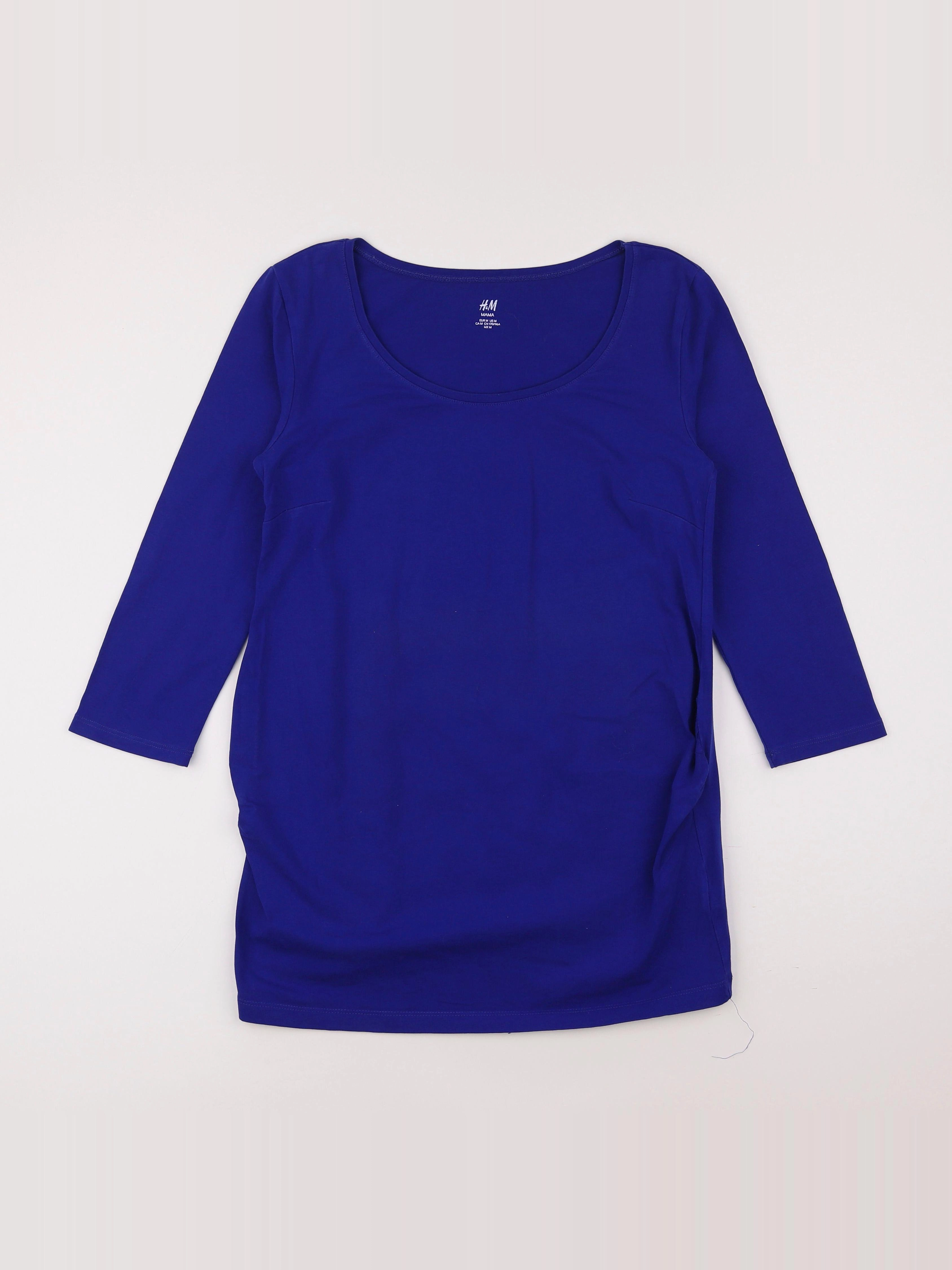 H&M - tee-shirt grossesse bleu - m
