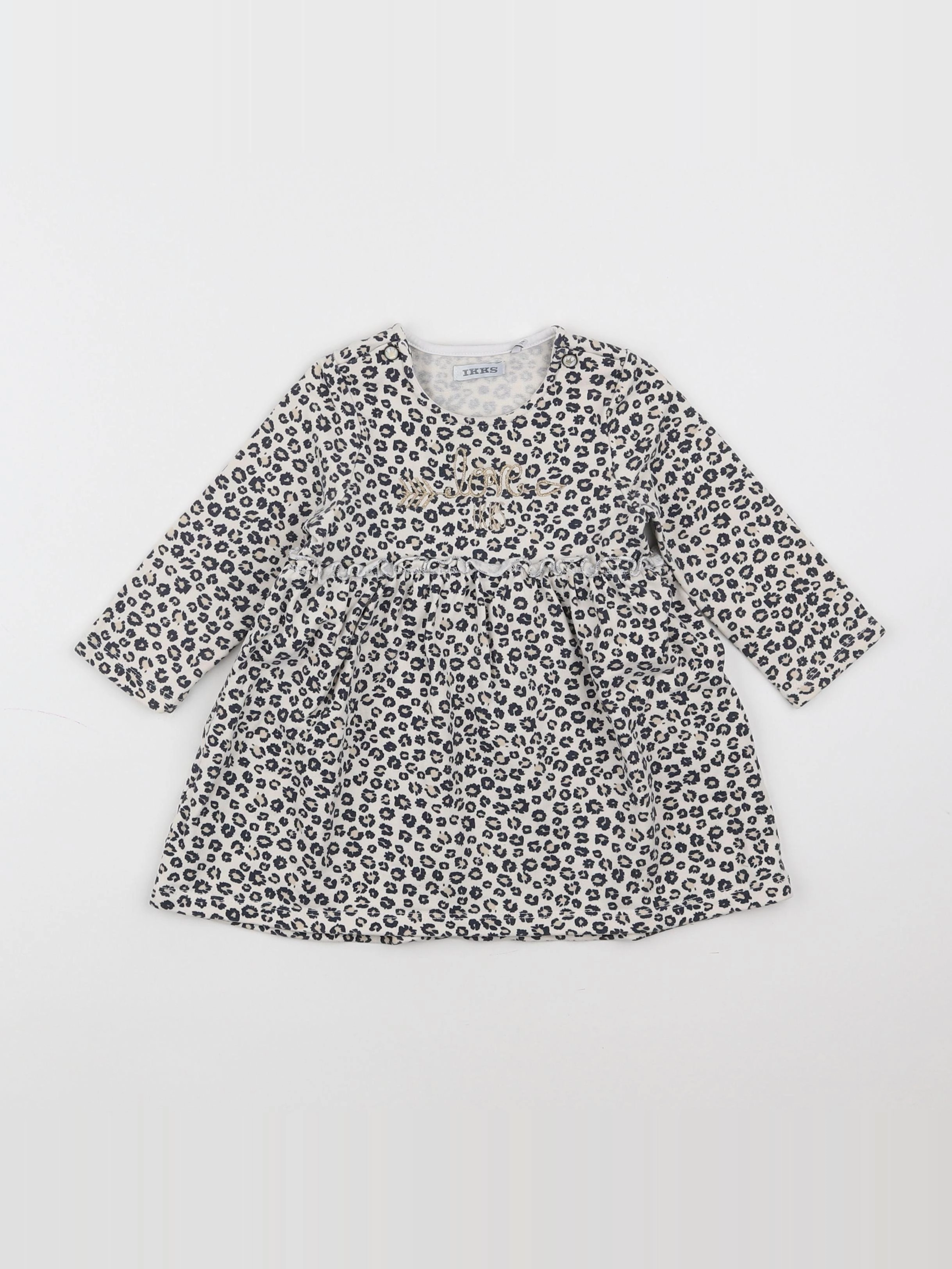 IKKS - robe beige, noir - 12 mois
