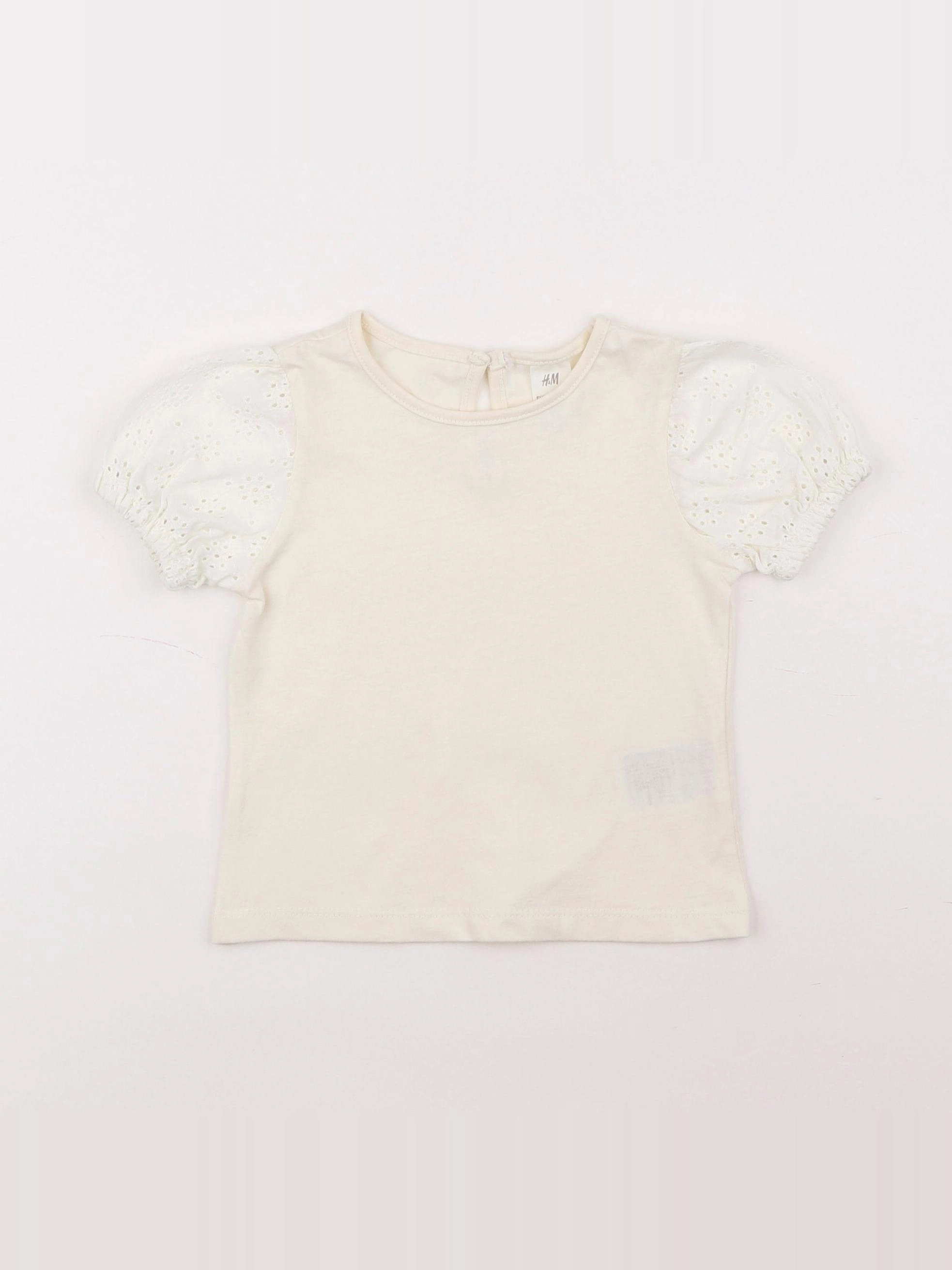 H&M - tee-shirt beige - 6/9 mois