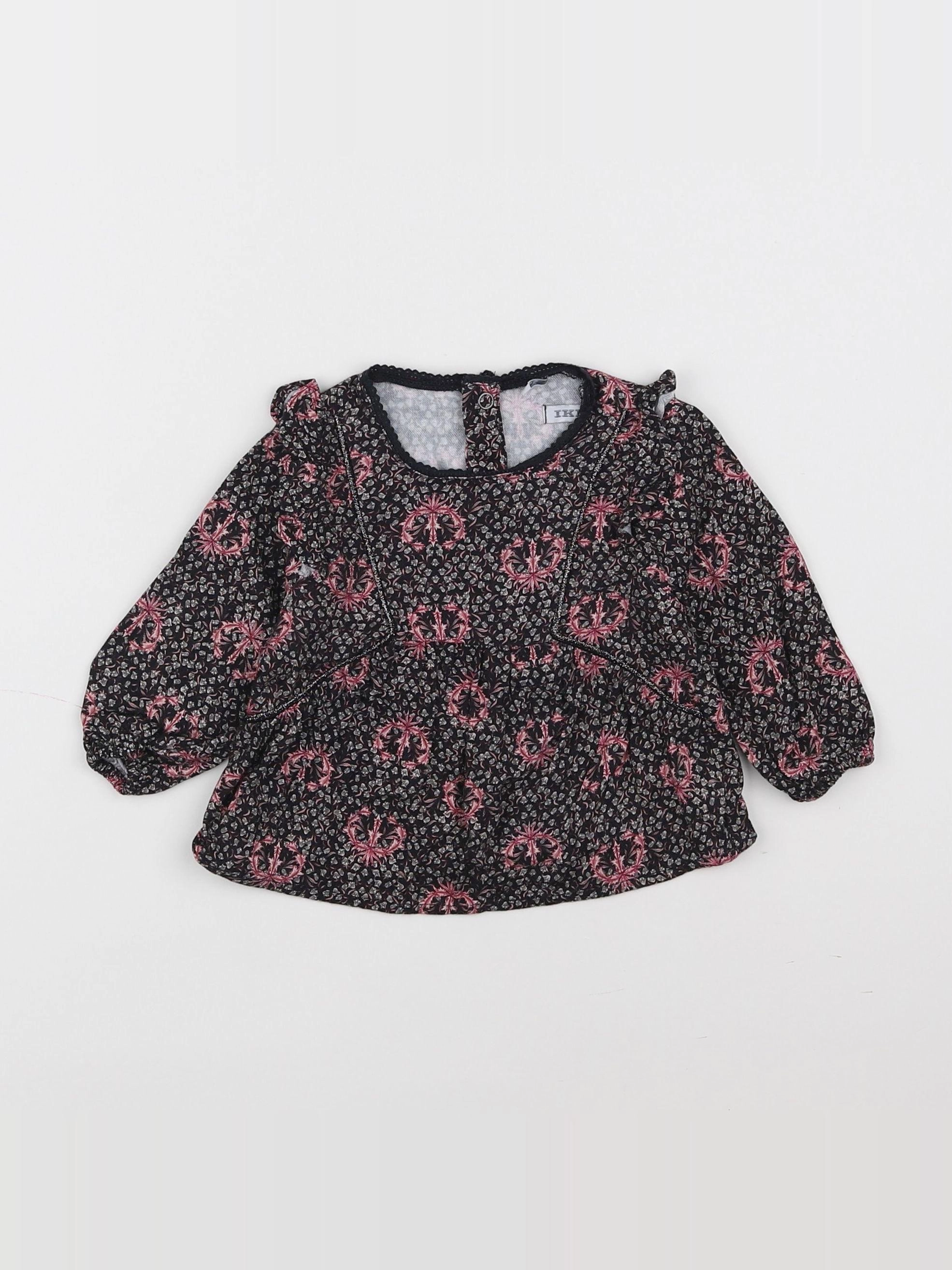 IKKS - blouse noir, rose - 6 mois
