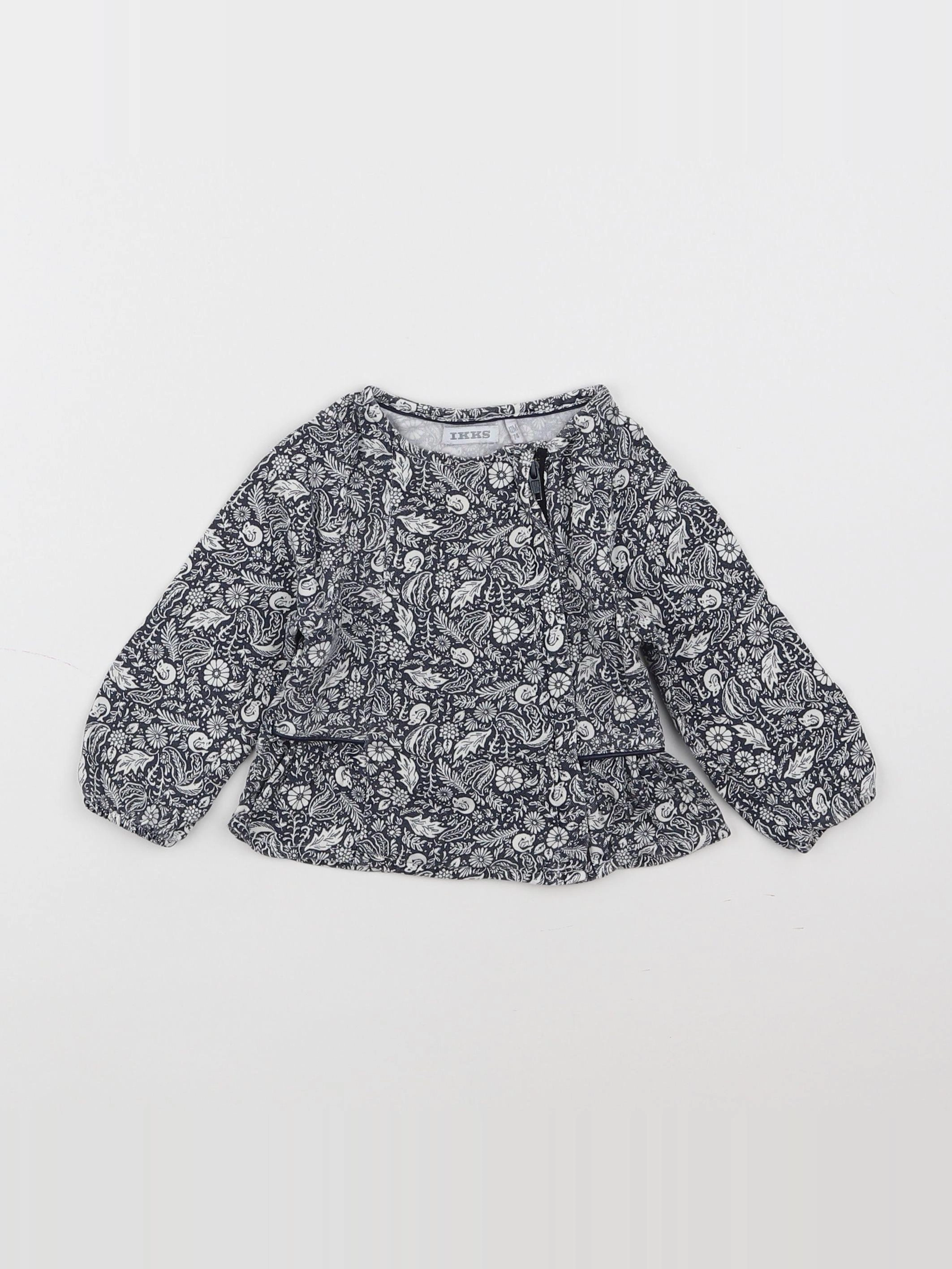 IKKS - blouse bleu, blanc - 12 mois