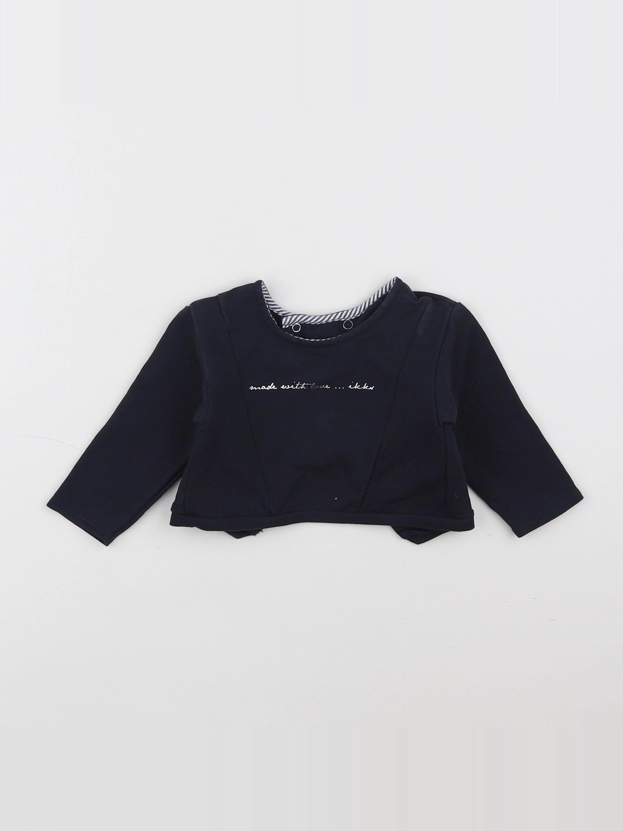 IKKS - sweat bleu - 6 mois