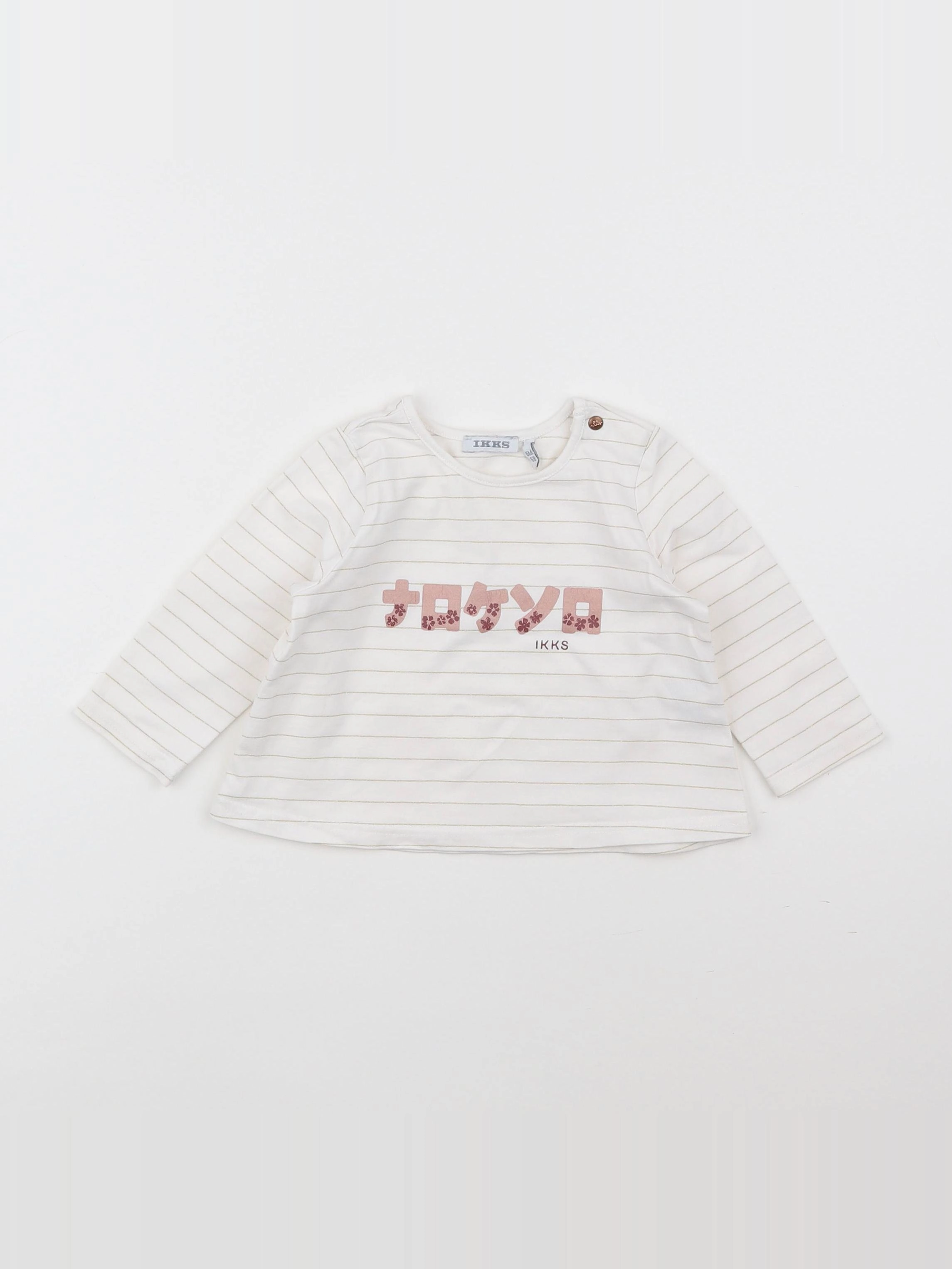 IKKS - tee-shirt blanc, or - 6 mois