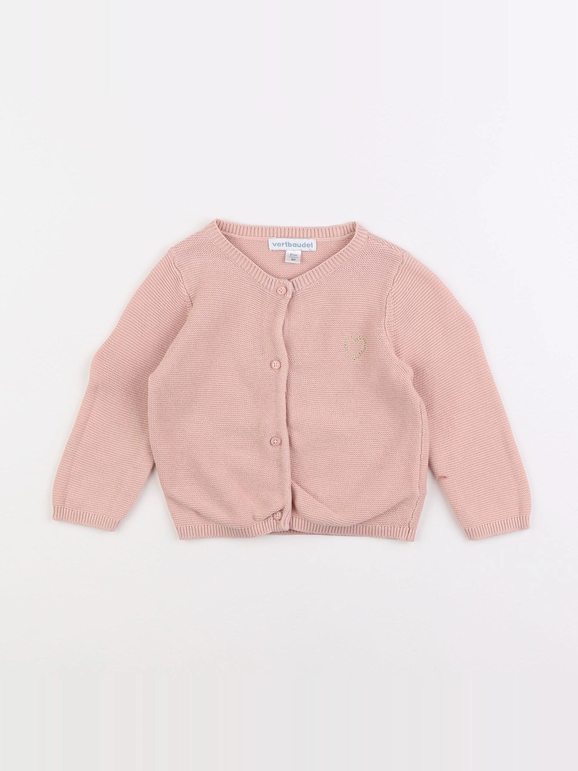 Vertbaudet - gilet rose - 6 mois
