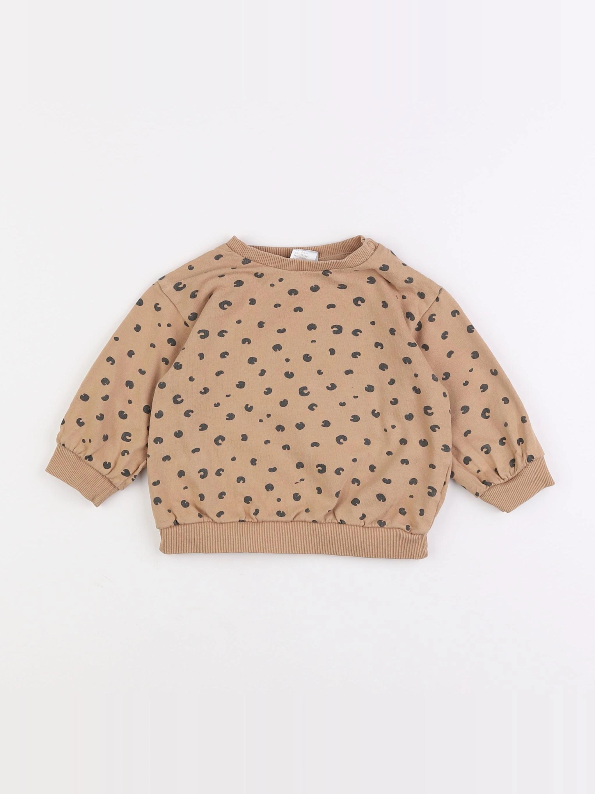H&M - sweat marron - 6/9 mois