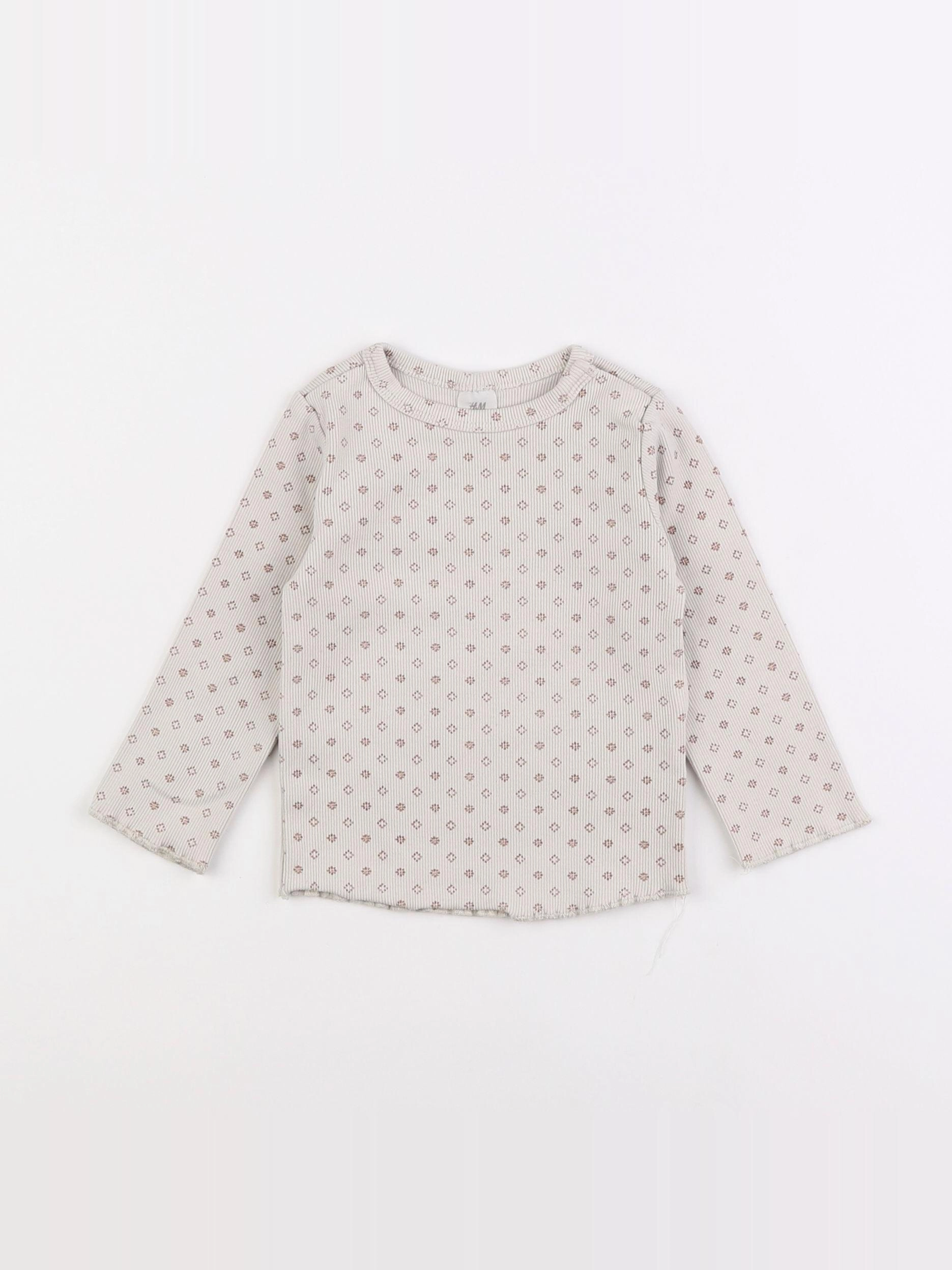 H&M - tee-shirt beige - 6/9 mois