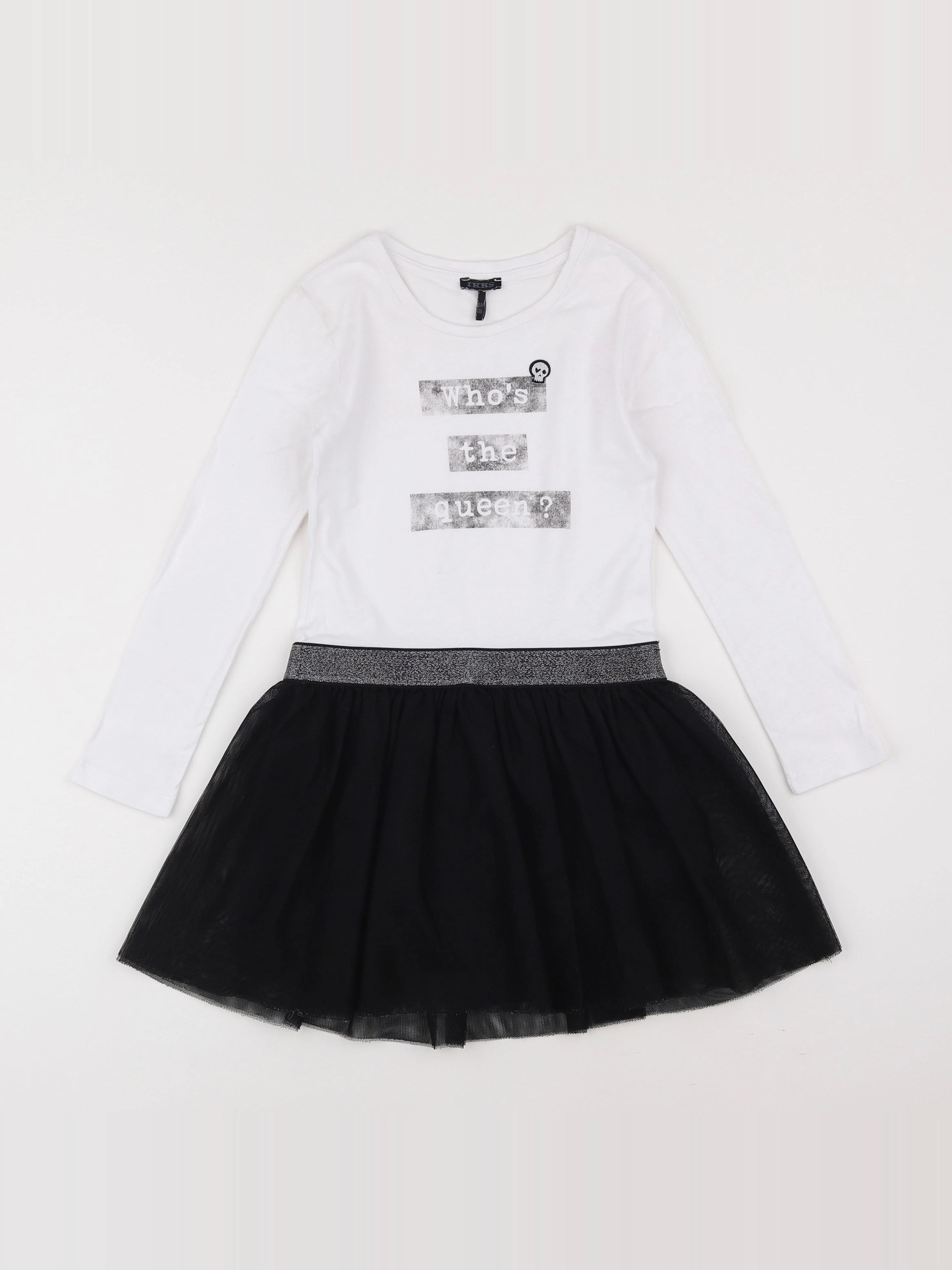 IKKS - robe blanc, noir - 6 ans