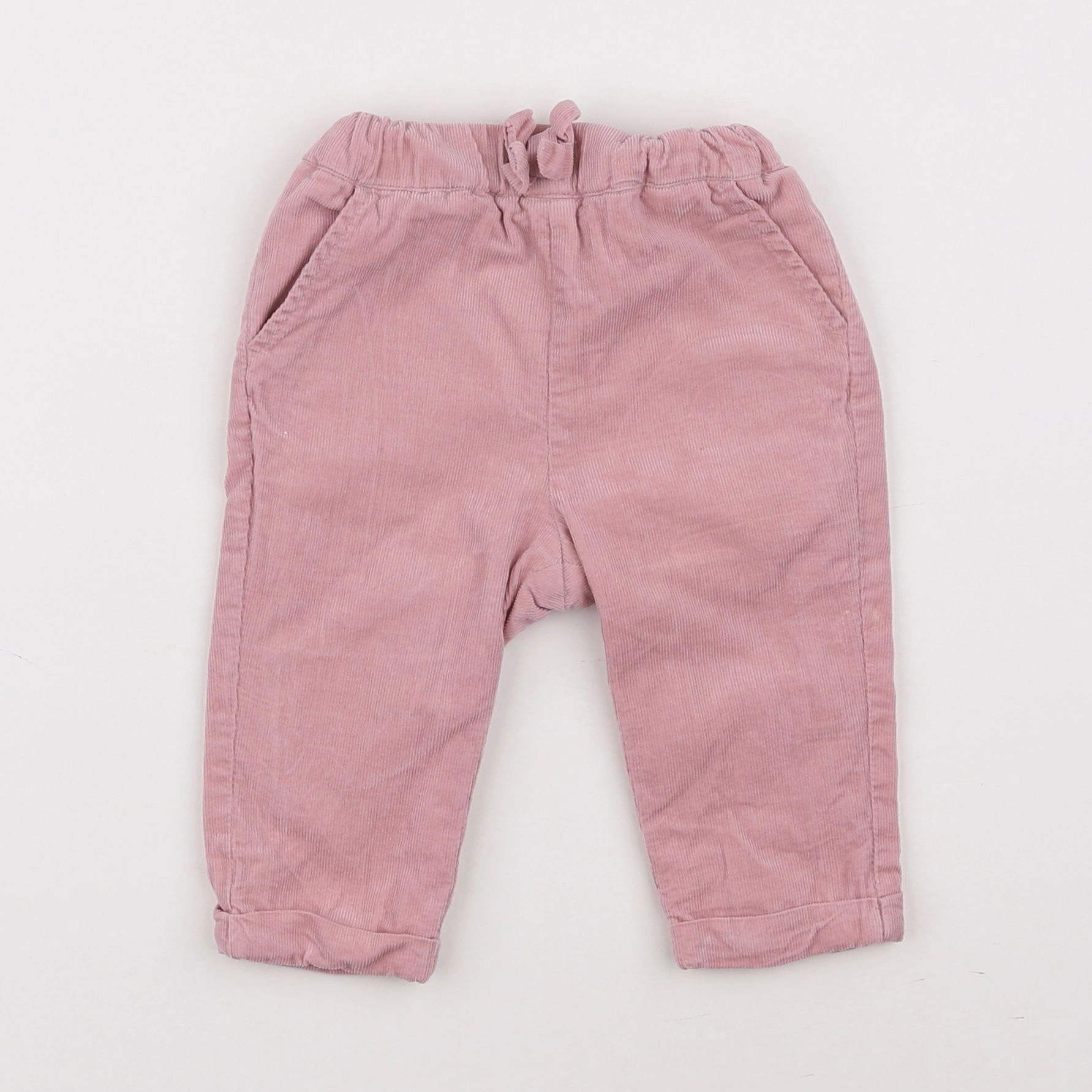 Vertbaudet - pantalon doublé rose - 9 mois