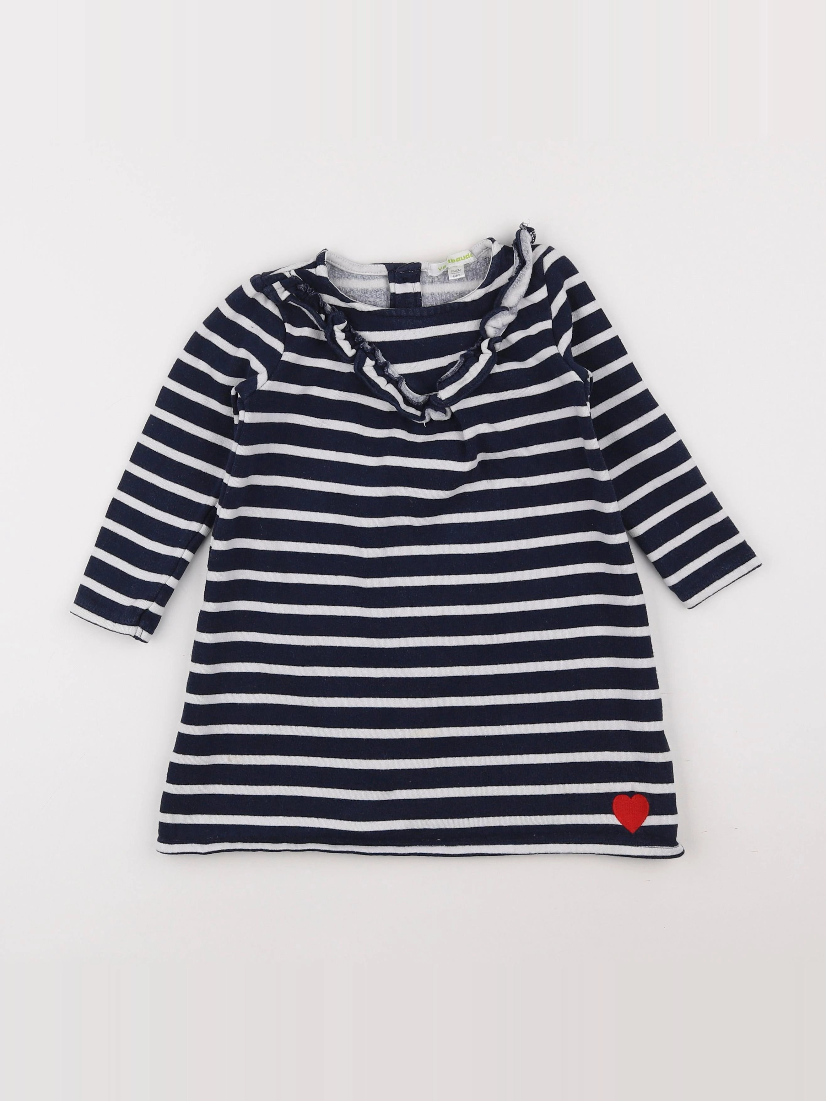 Vertbaudet - robe bleu, blanc - 4 ans