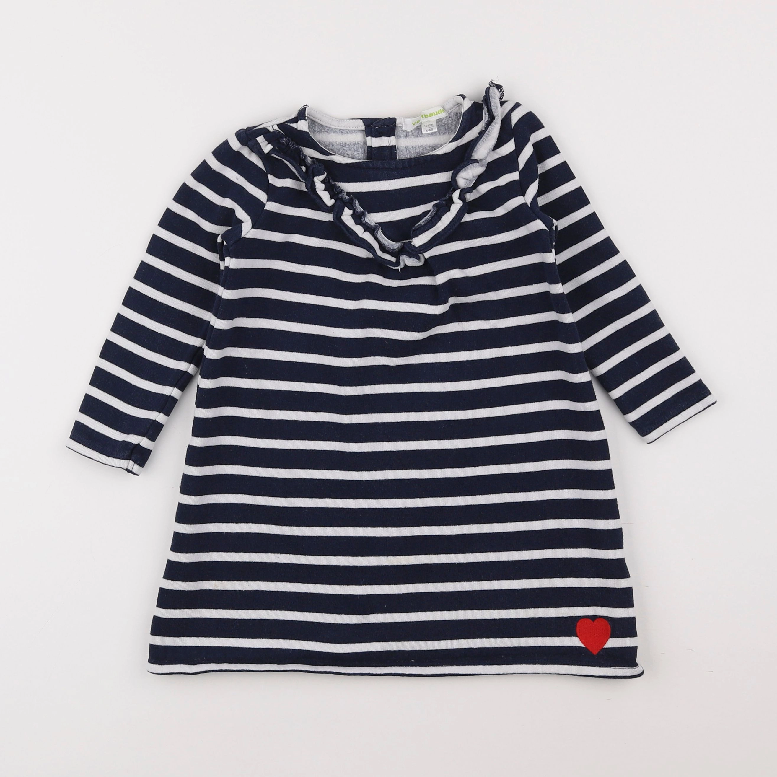 Vertbaudet - robe bleu, blanc - 4 ans