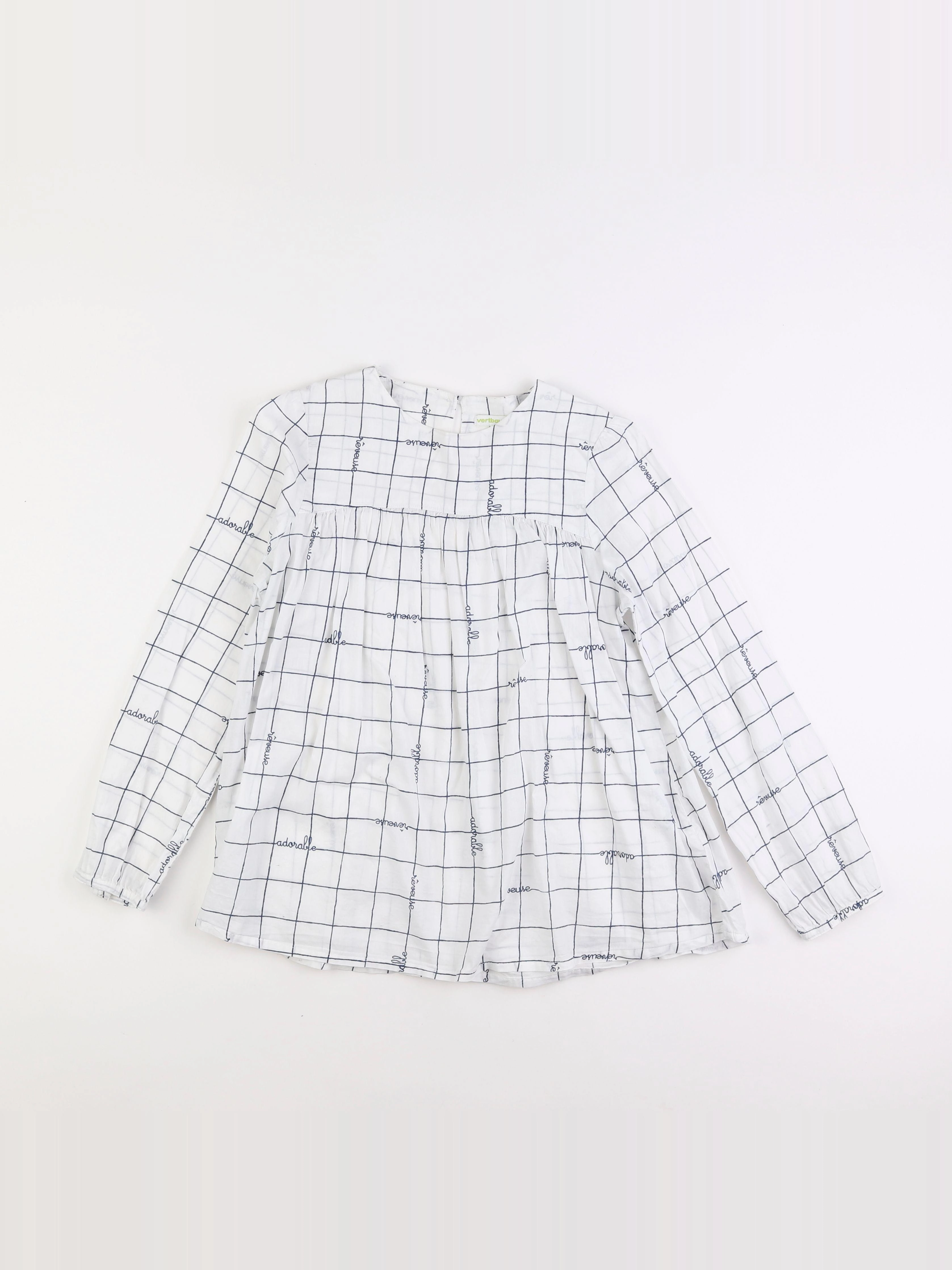 Vertbaudet - blouse blanc, bleu - 12 ans