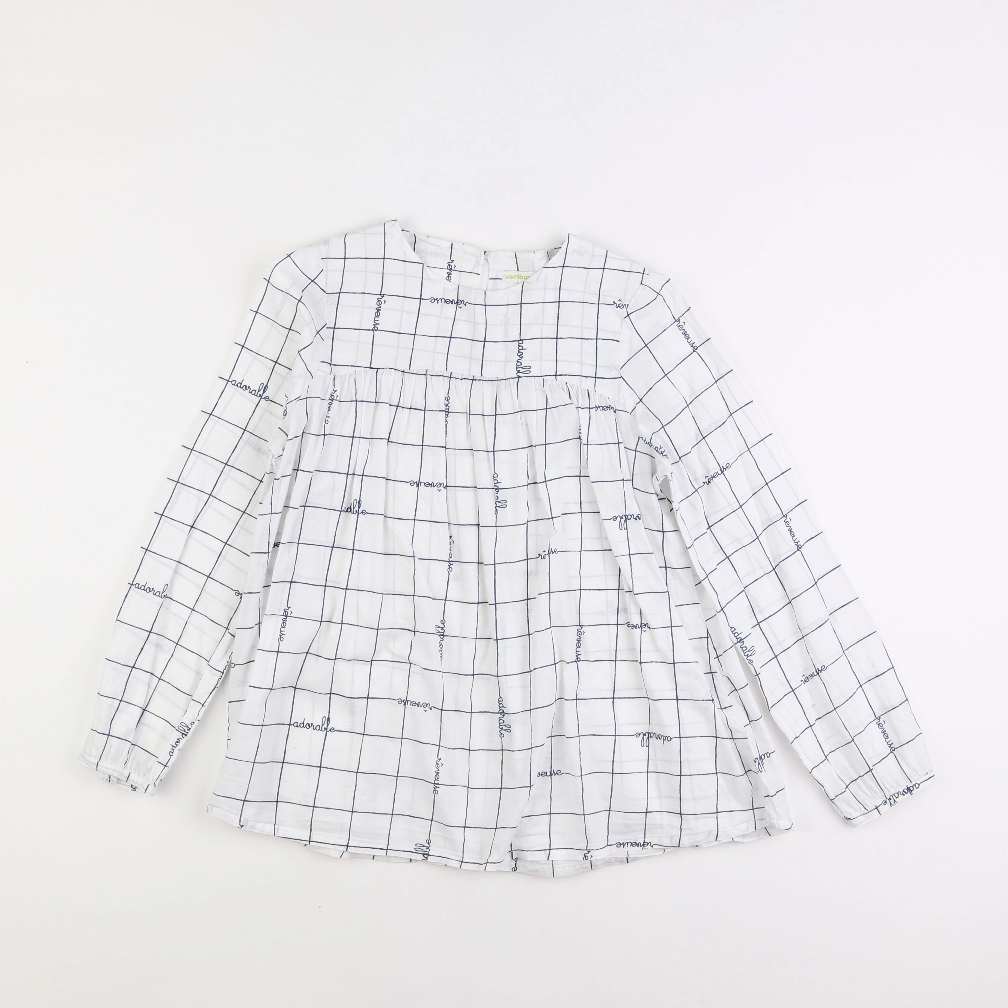 Vertbaudet - blouse blanc, bleu - 12 ans