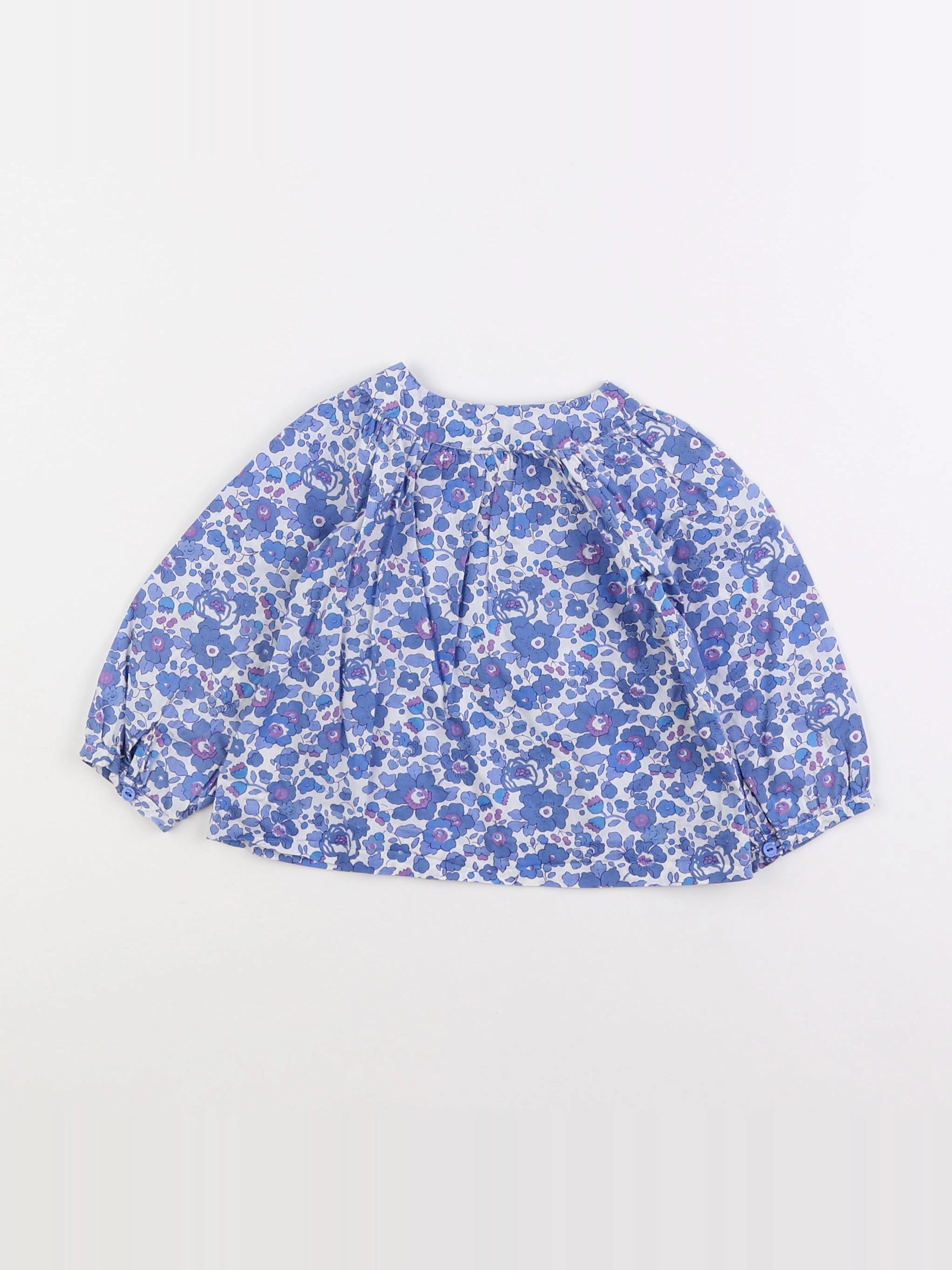 Jacadi - blouse liberty bleu - 12 mois