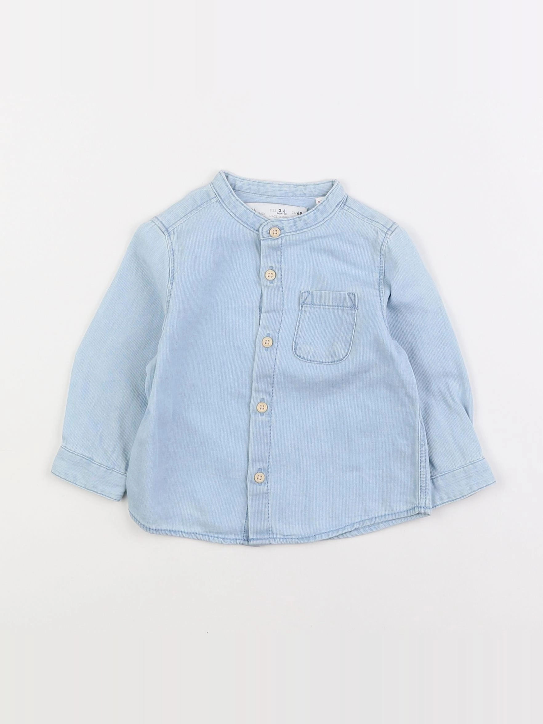 Zara - chemise bleu - 3/6 mois