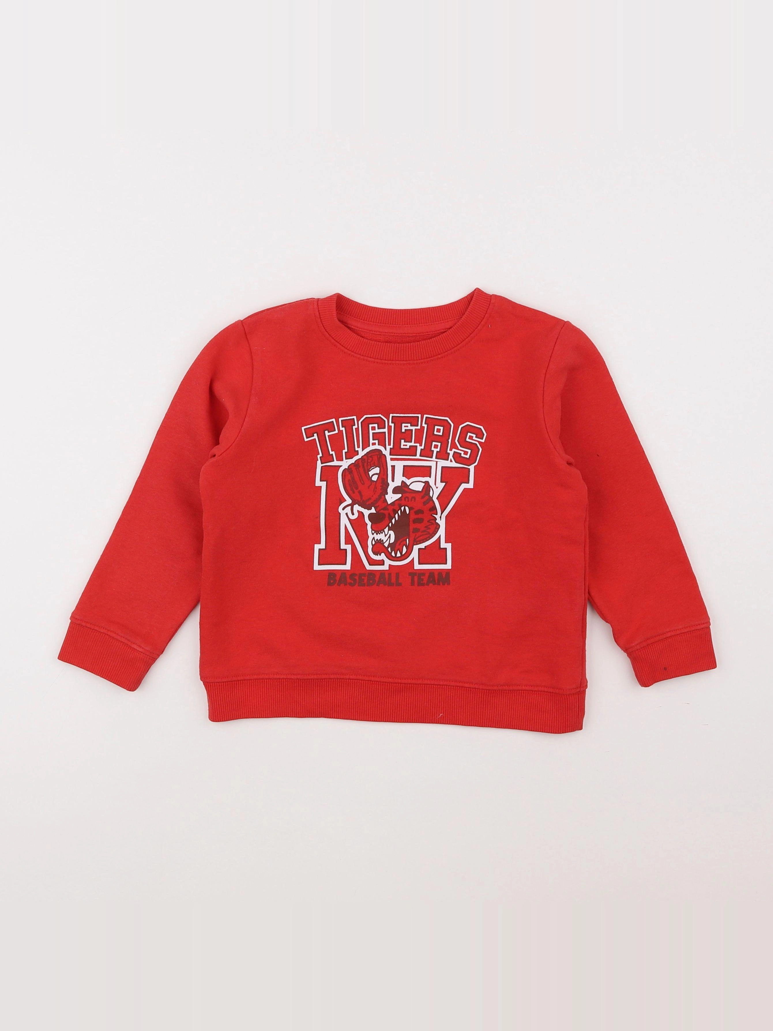 Vertbaudet - sweat rouge - 4 ans