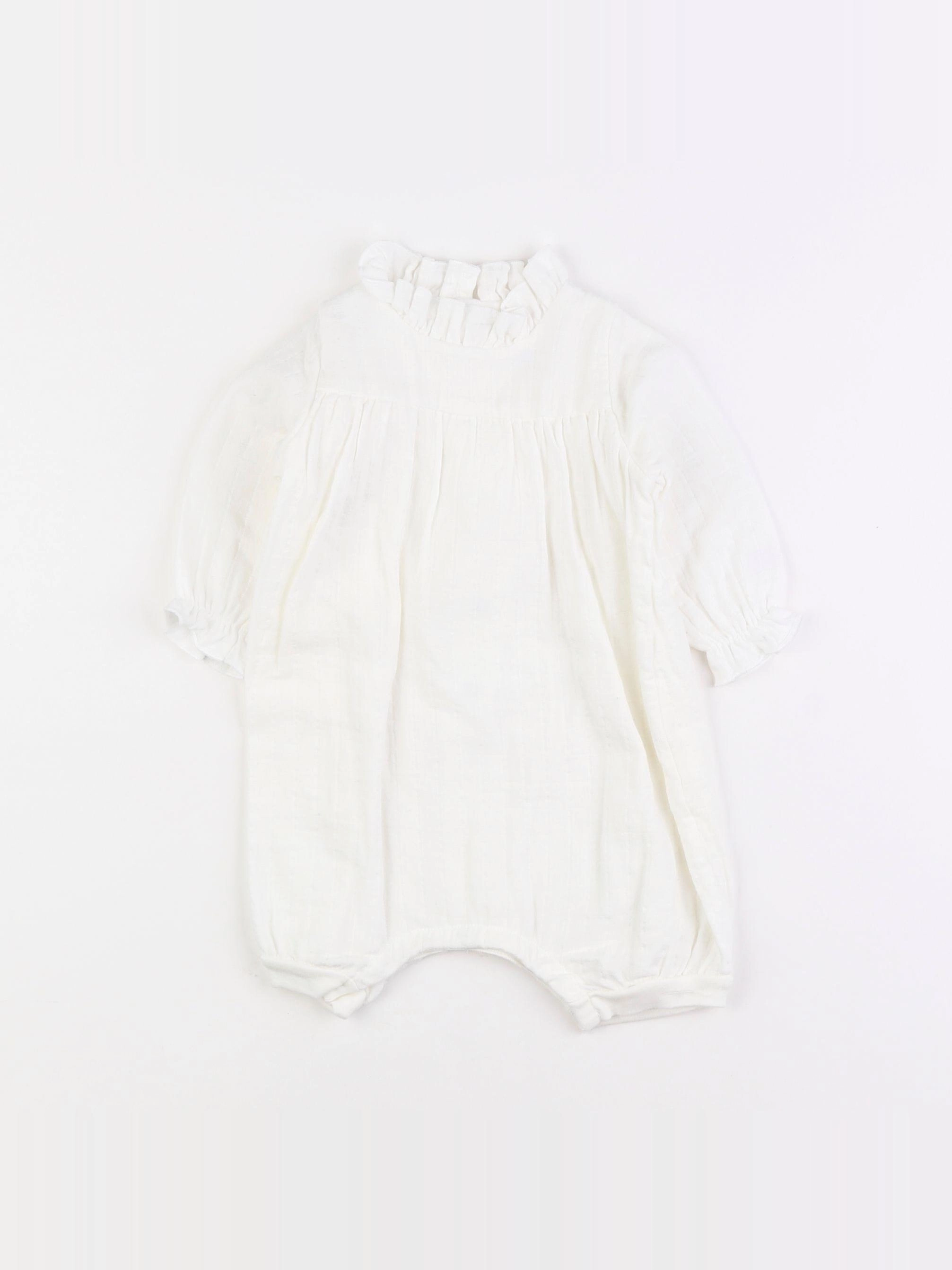 Petit Bateau - combinaison blanc - 6 mois