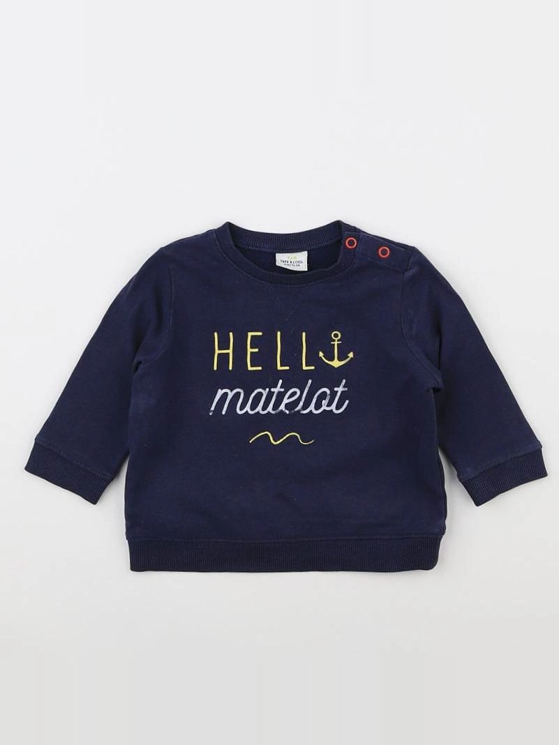 Tape à l'oeil - sweat bleu - 12 mois