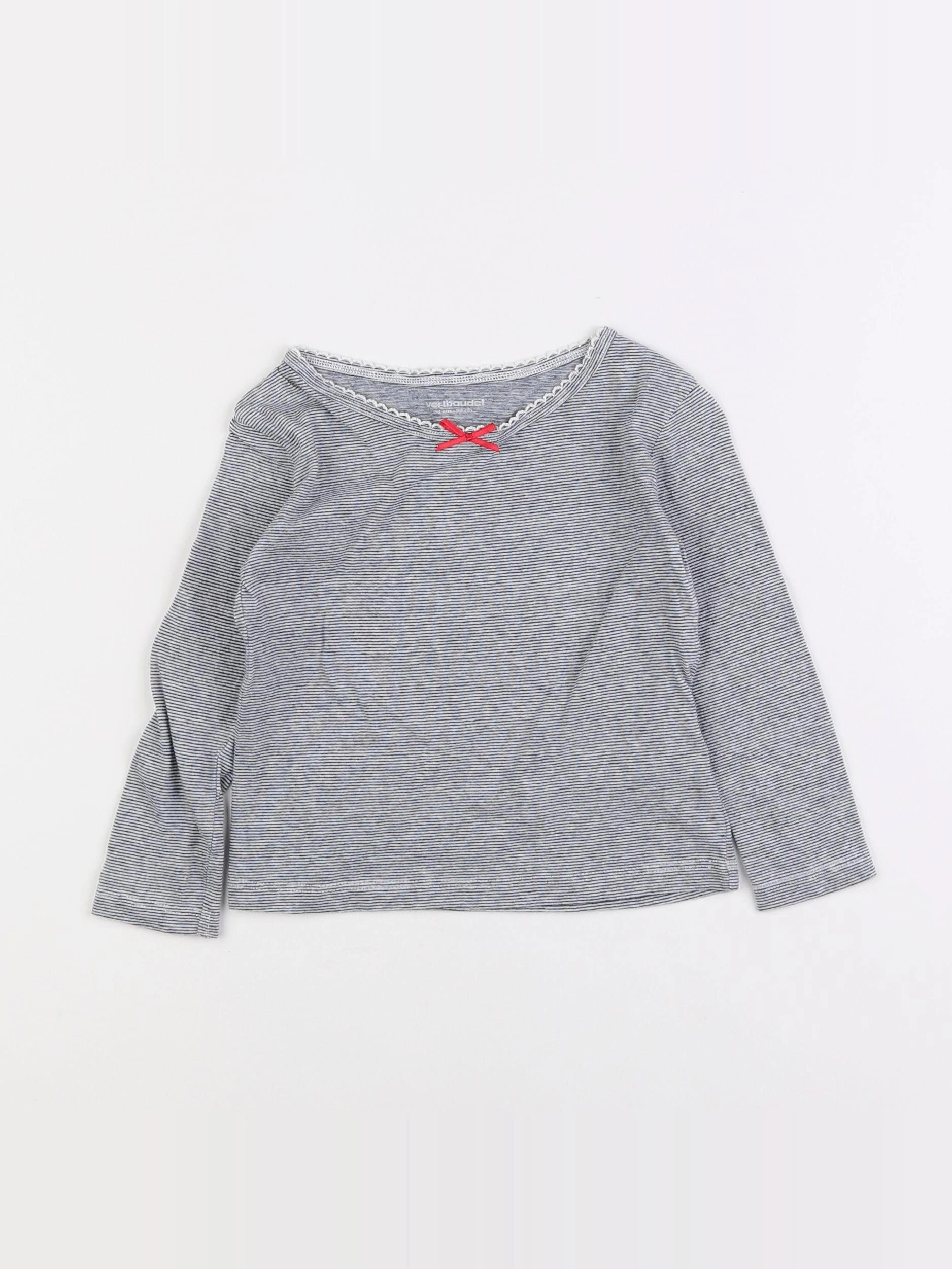 Vertbaudet - maillot de corps bleu, blanc - 3 ans