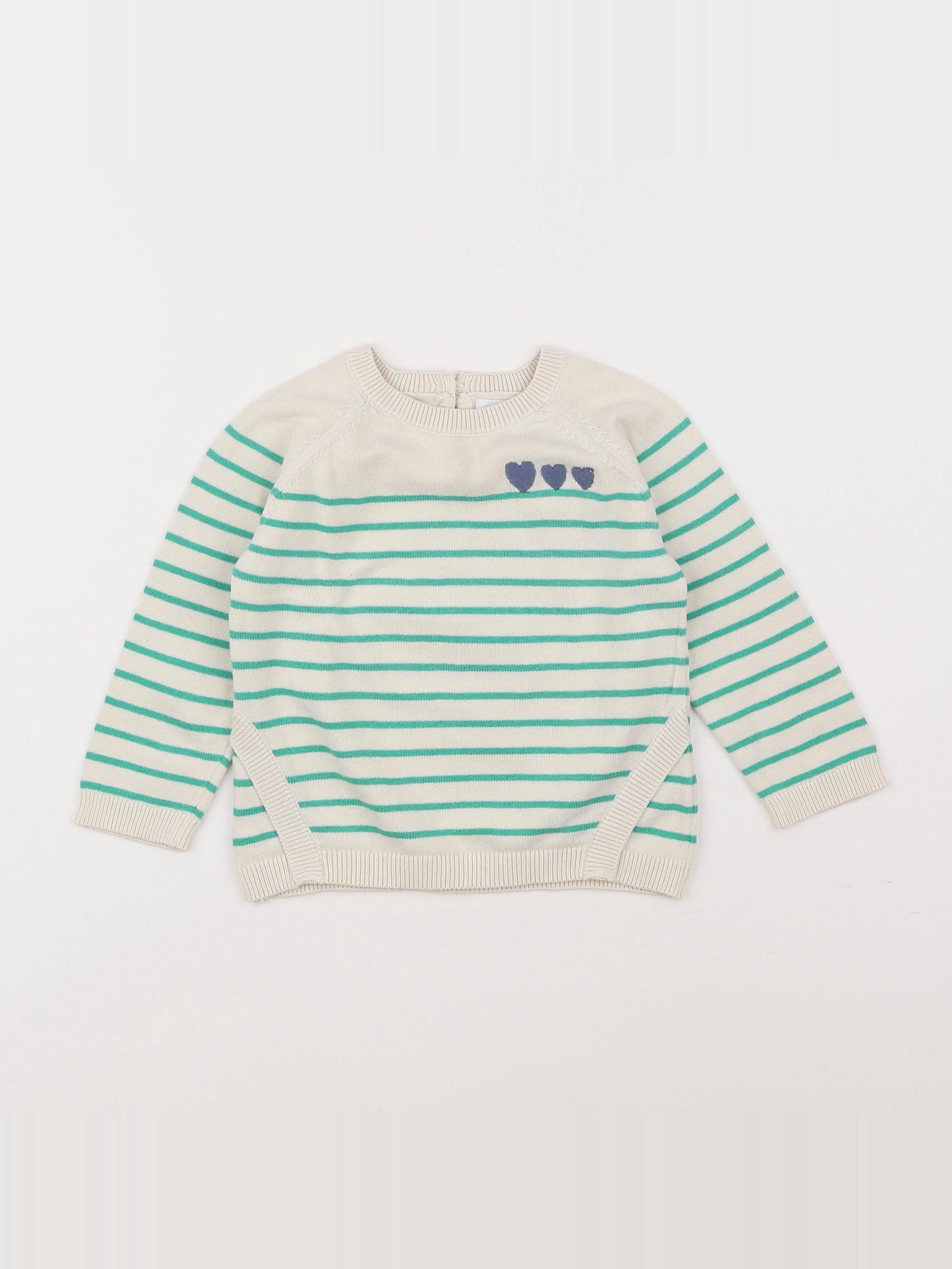 Vertbaudet - pull beige - 18 mois