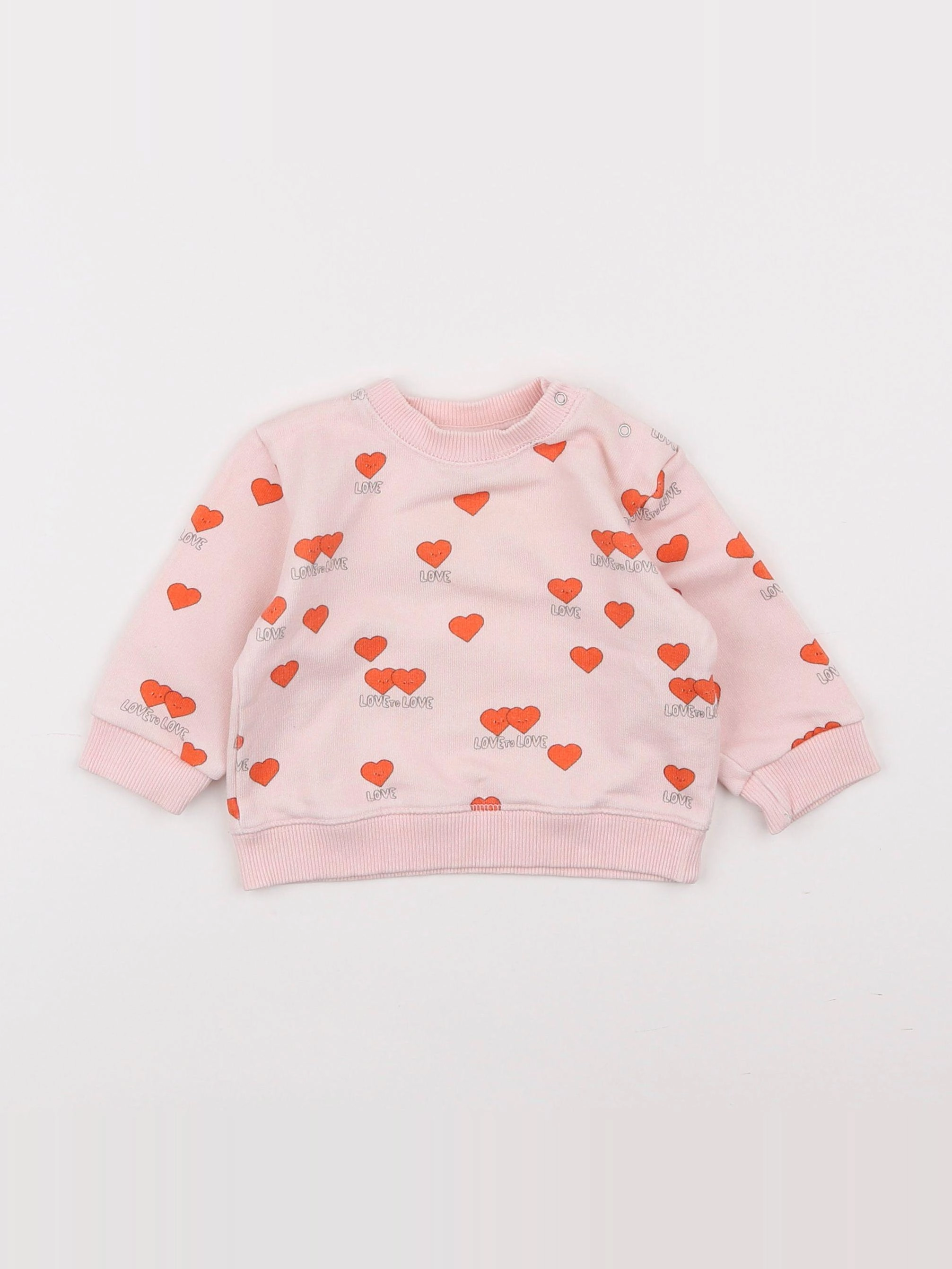 Bonton - sweat rose - 6 mois